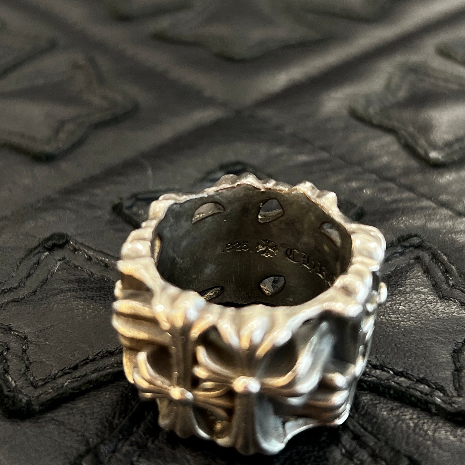 CHROME HEARTS Square Cemetery Cross Ring Size 22号 クロムハーツ