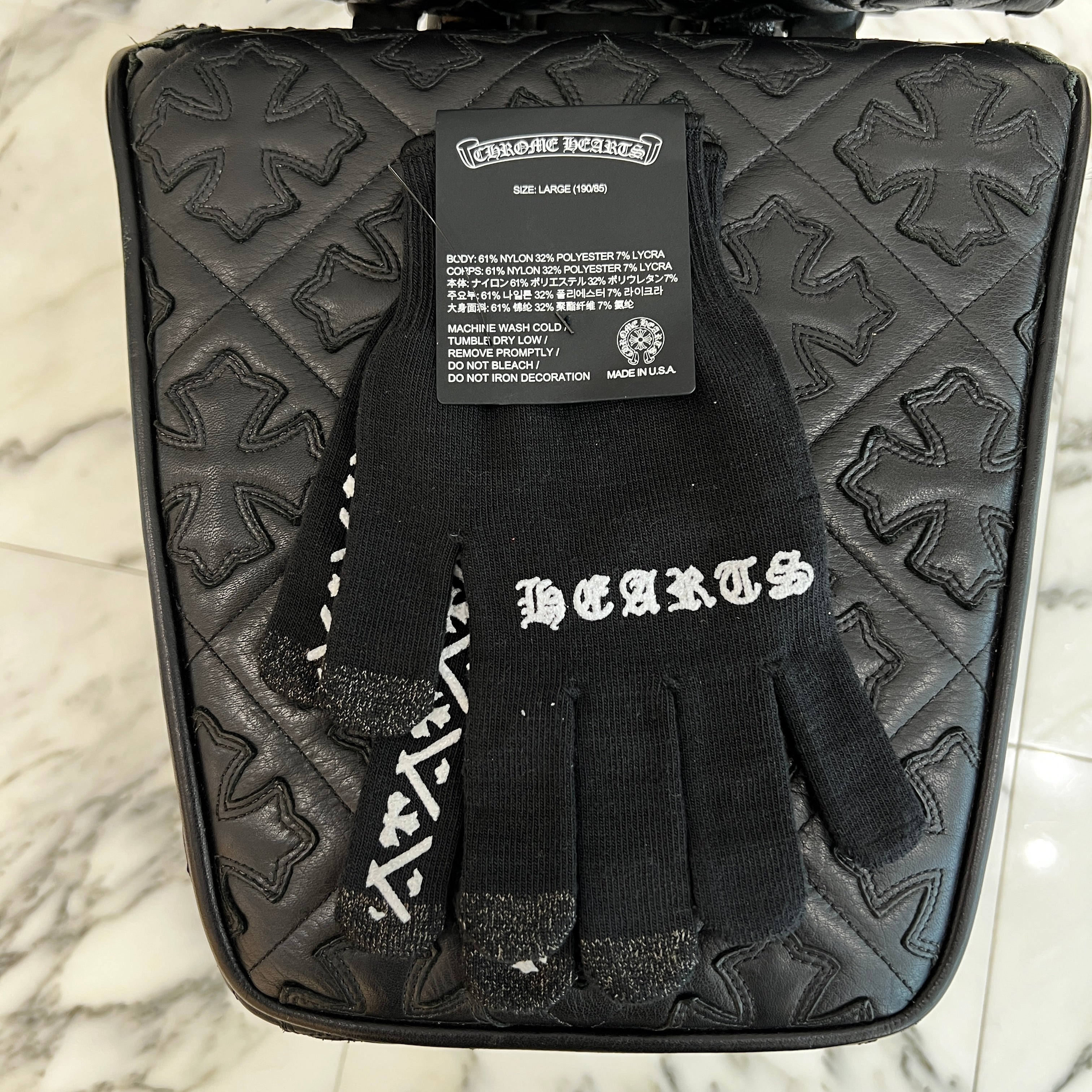 CHROME HEARTS Logo Print Work Gloves Size L クロムハーツ ロゴプリント ワークグローブ サイズL