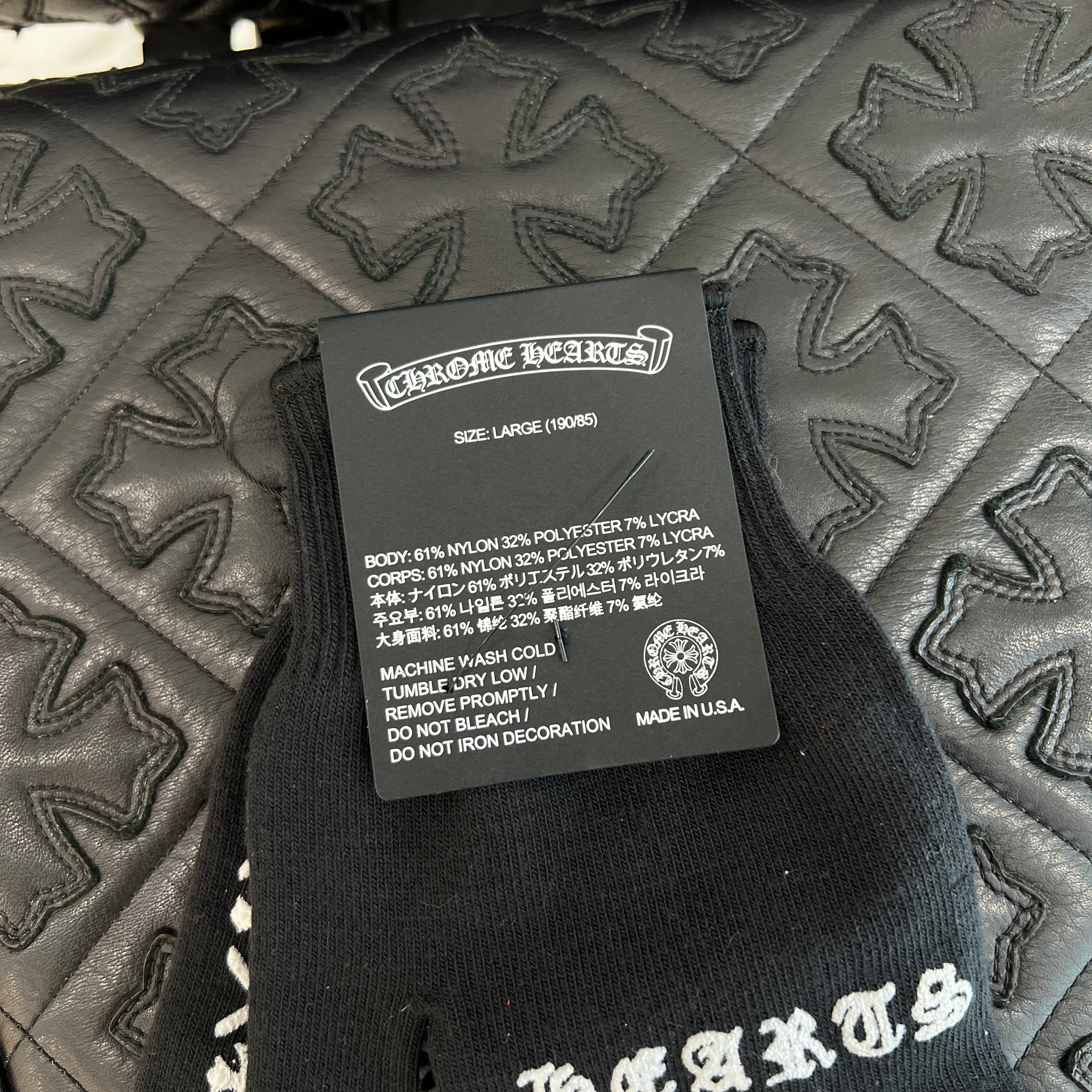 CHROME HEARTS Logo Print Work Gloves Size L クロムハーツ ロゴプリント ワークグローブ サイズL