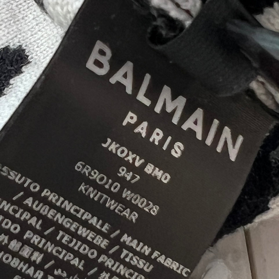 BALMAIN Logo Print Crew Neck Knit Sweater  Size 12A バルマン ロゴプリント クルーネック ニットセーター サイズ12A