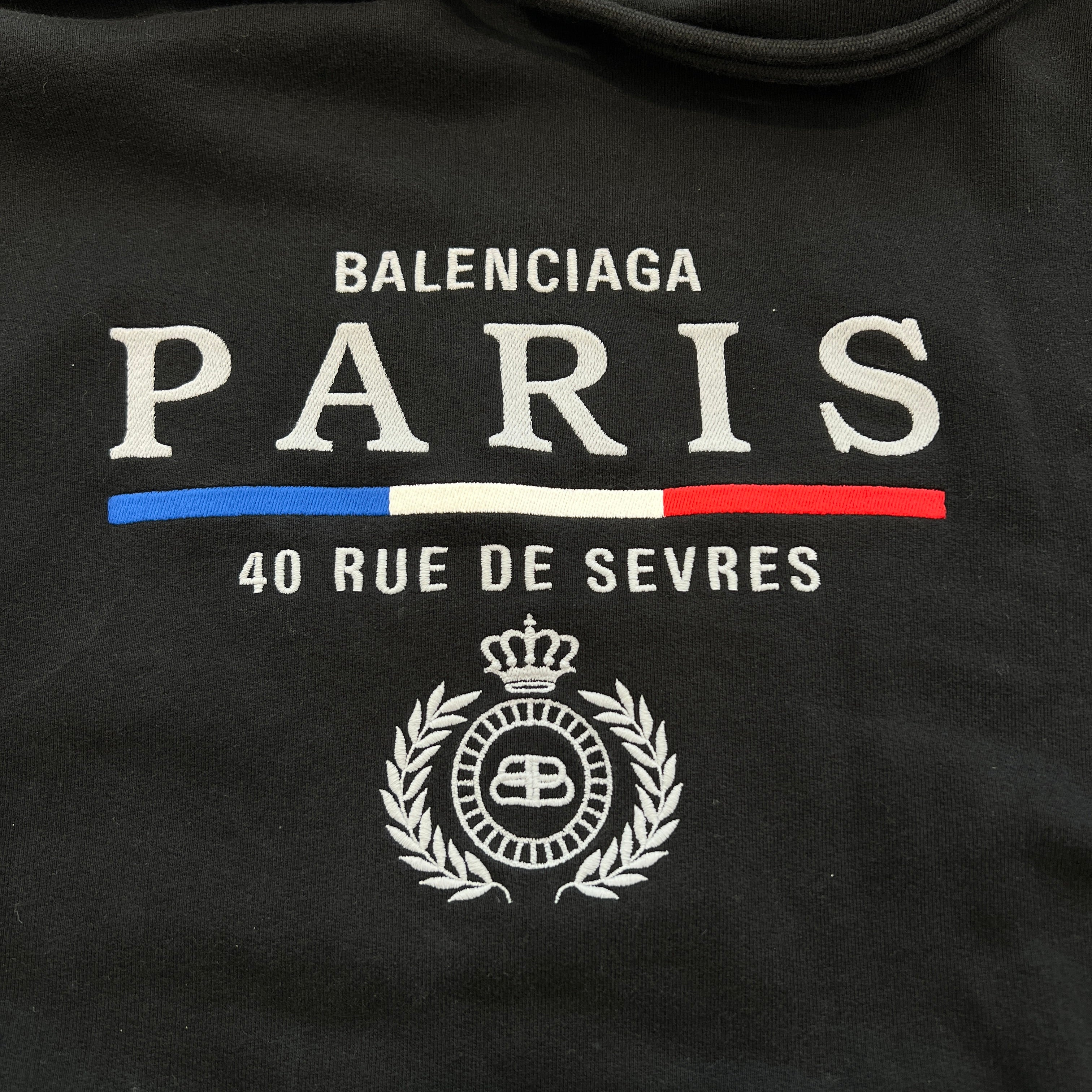 BALENCIAGA 2019AW Paris Flag Pullover Hoodie 570811 TGV68 Size XS バレンシアガ パリフラッグプルオーバーフーディ サイズXS