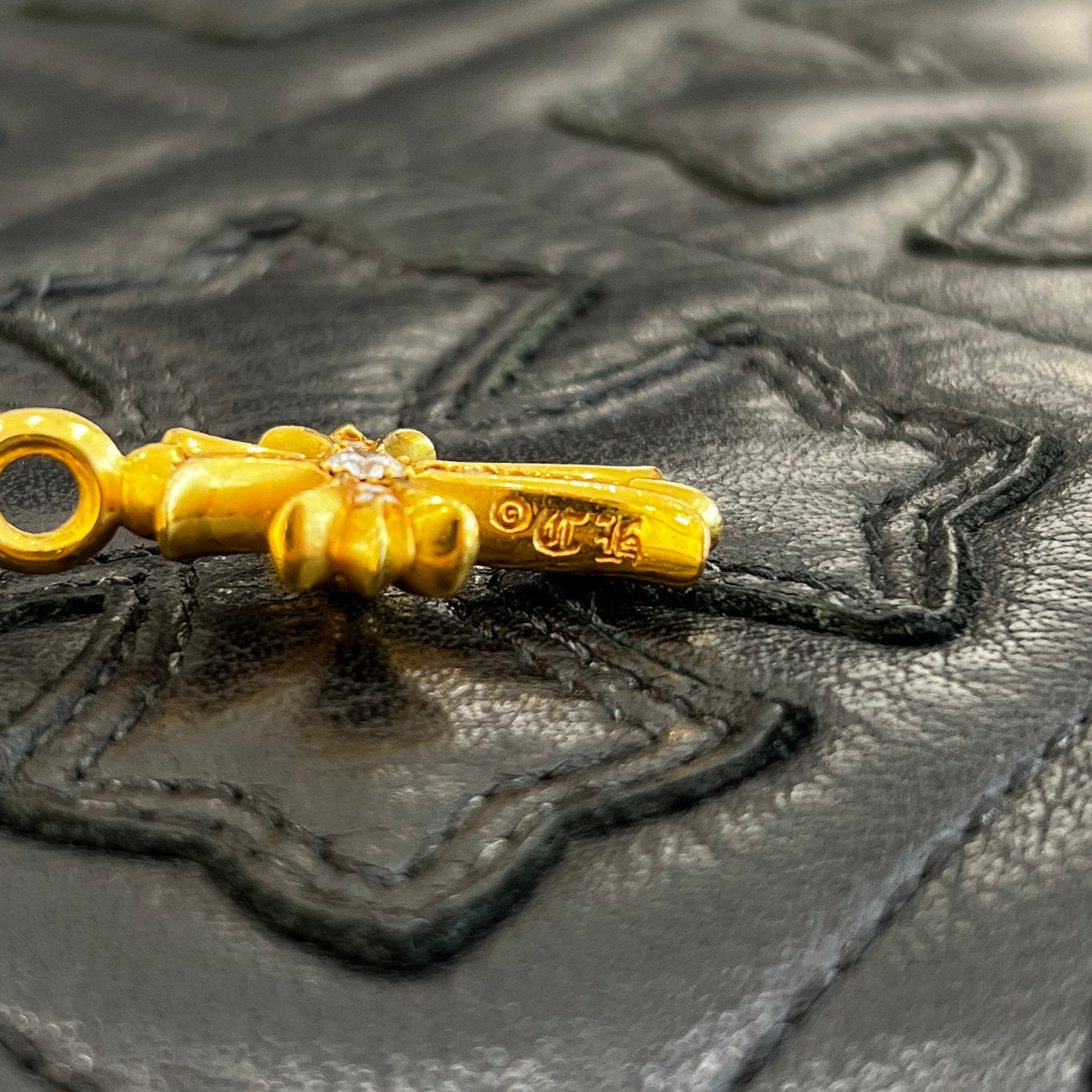 CHROME HEARTS 22K Tiny Fat Cross Pave Diamond Pendant Top クロムハーツ 22K タイニーファットクロス パヴェダイヤモンド ペンダントトップ