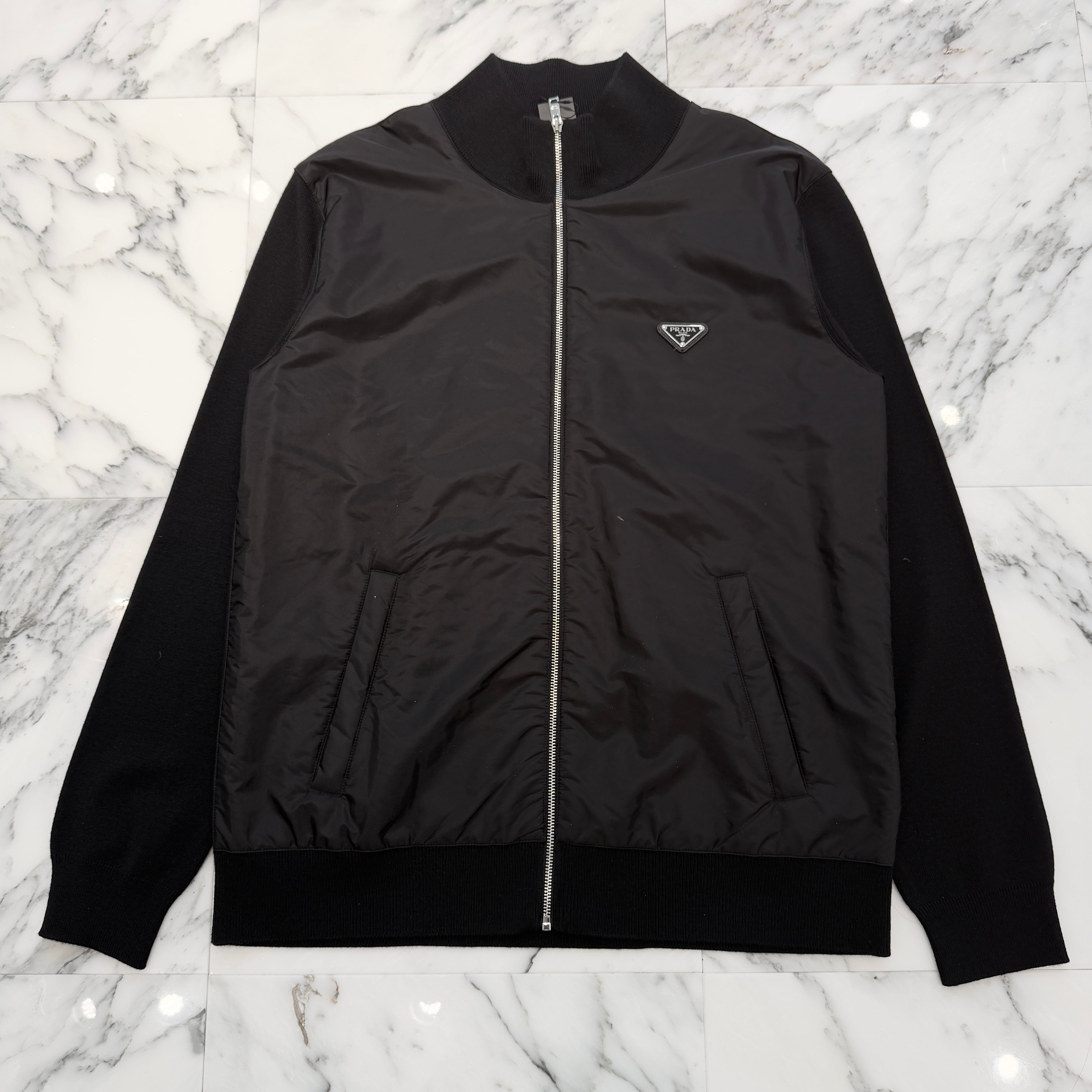 PRADA 2022AW Re Nylon Switching Wool Zip Up Blouson Size 58 UMG116 R212 U98 プラダ リ・ナイロン スイッチングウール ジップアップ ブルゾン サイズ58