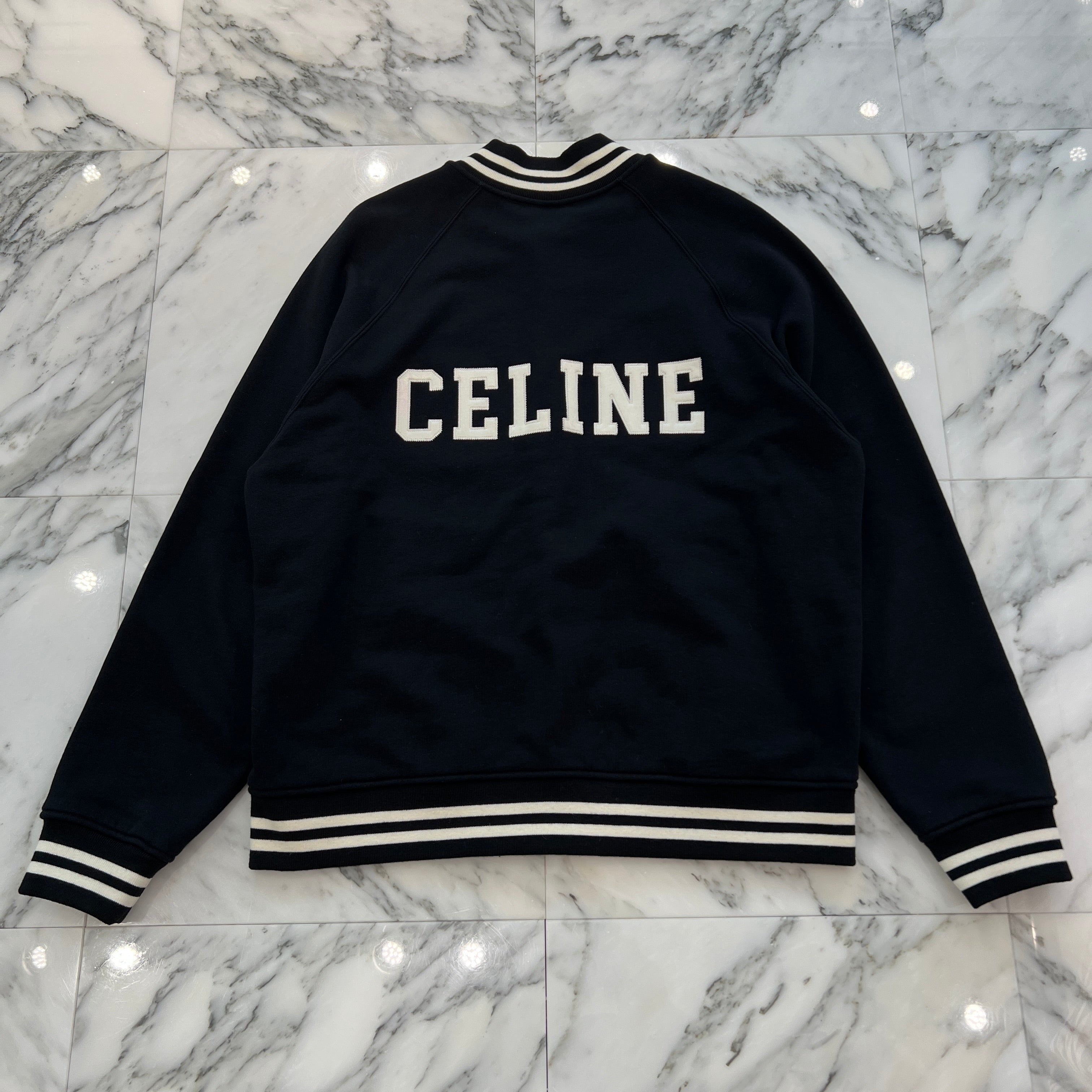 CELINE 2022AW College Teddy Jacket 2Y815345F Size M セリーヌ カレッジ テディジャケット スタジアムジャケット サイズM
