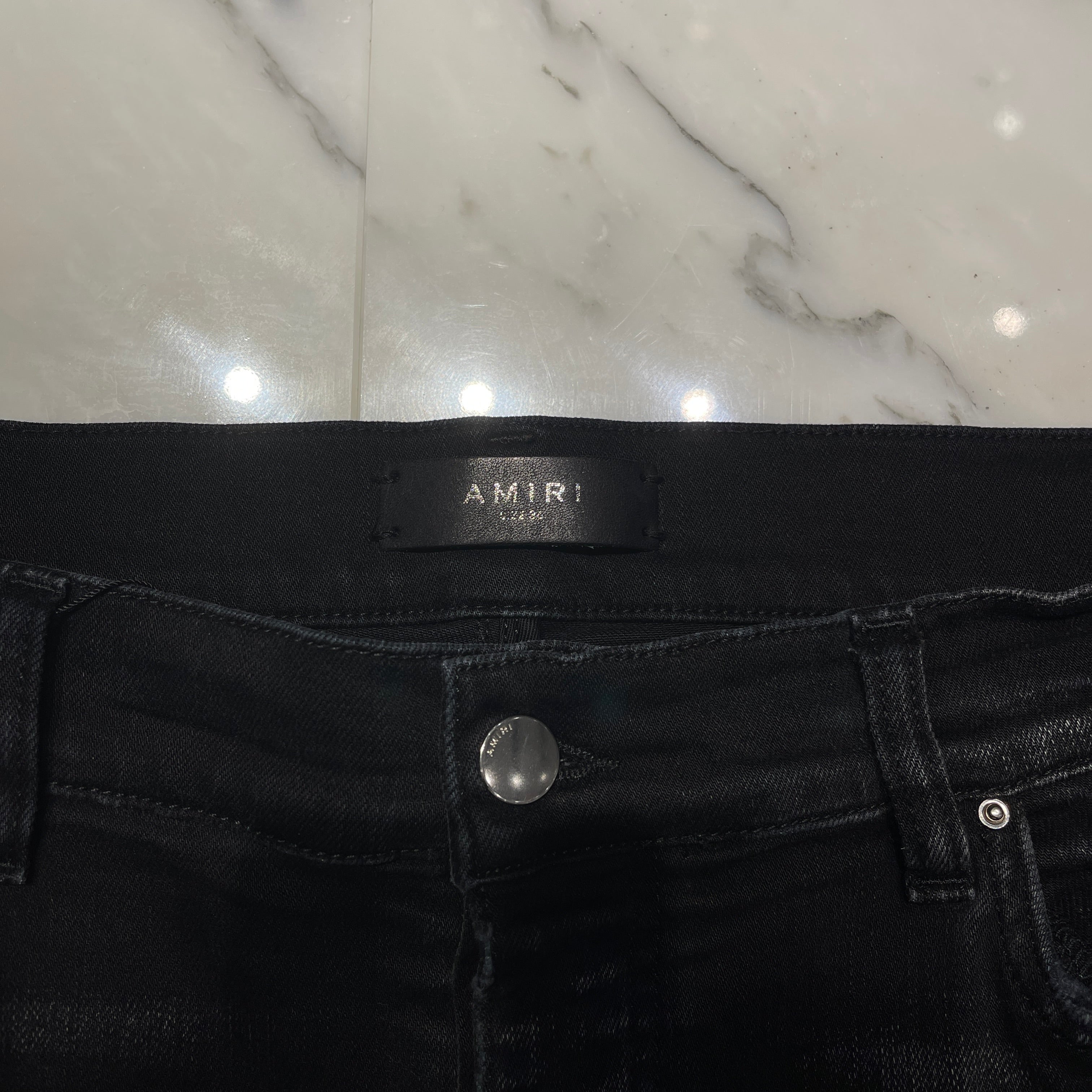 AMIRI MX-1 Slim Fit Damage Skinny Jeans Size 36