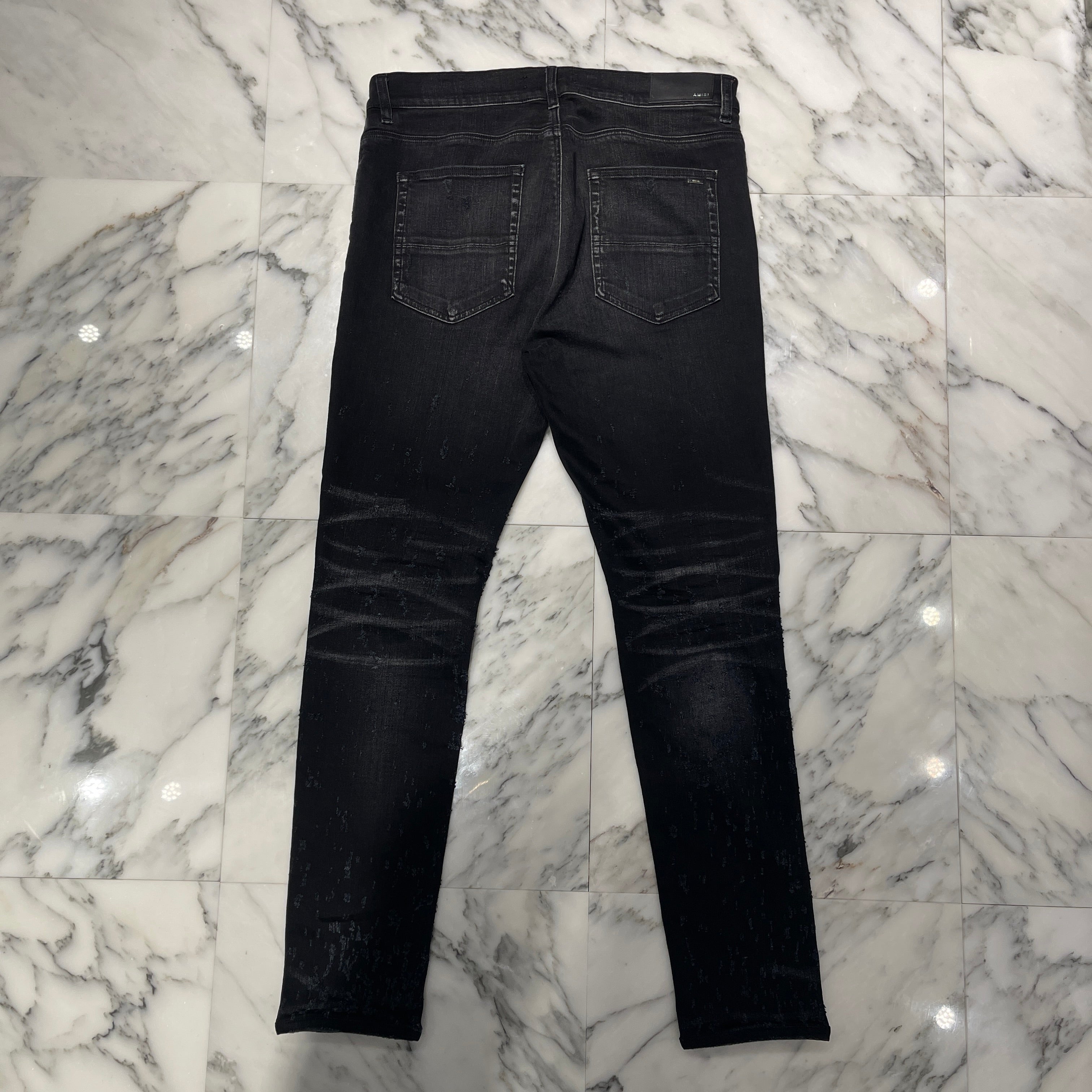 AMIRI MX-1 Slim Fit Damage Skinny Jeans Size 36