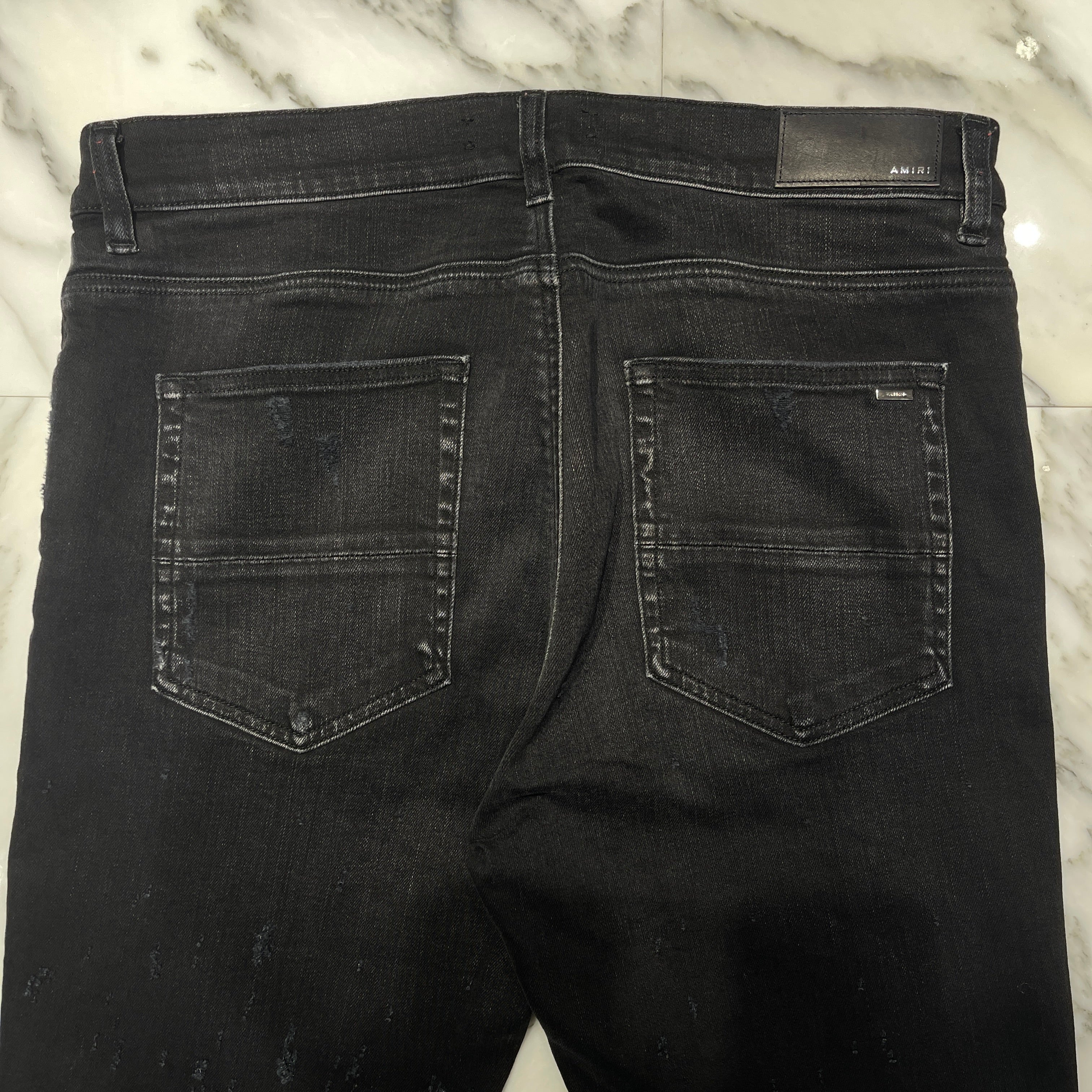 AMIRI MX-1 Slim Fit Damage Skinny Jeans Size 36
