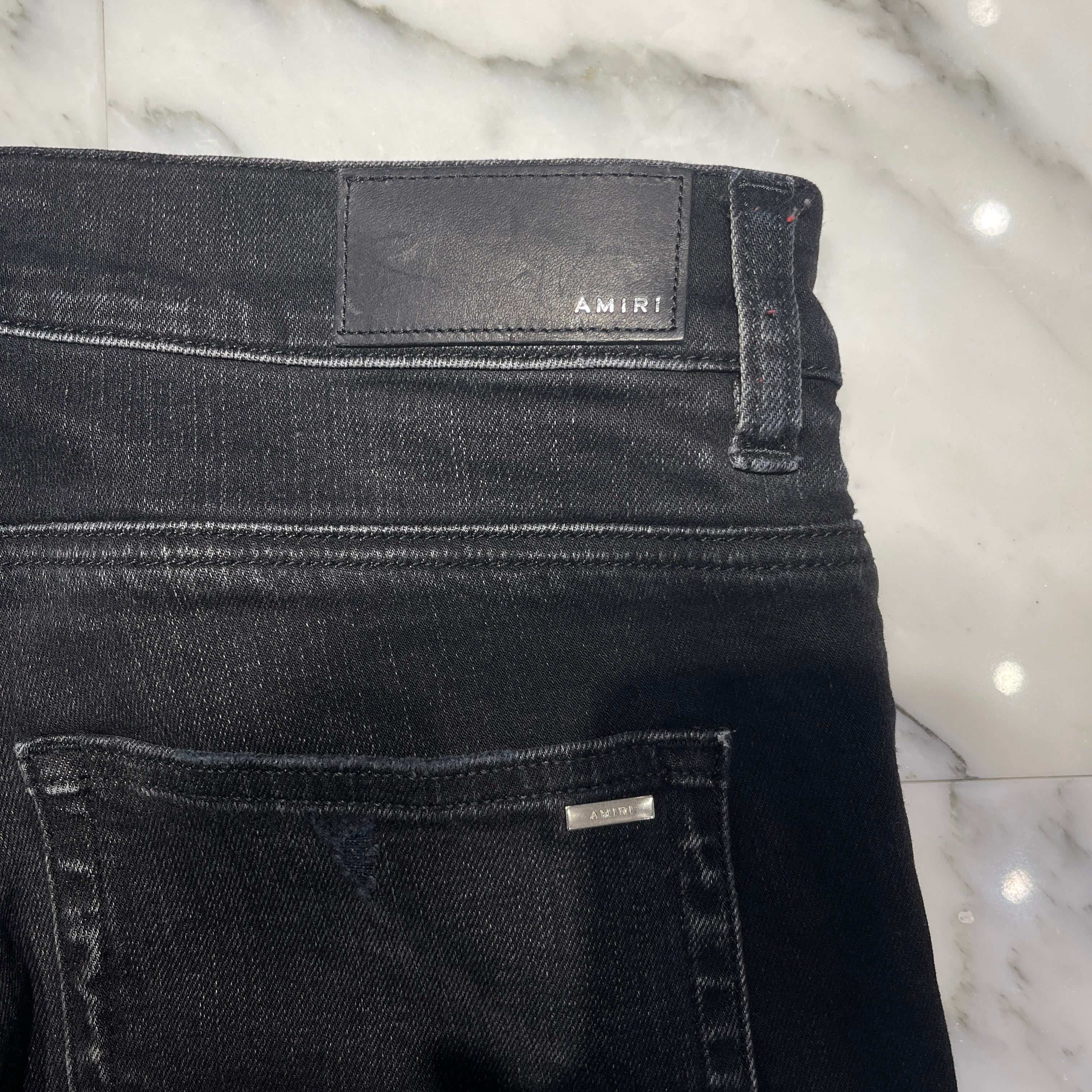 AMIRI MX-1 Slim Fit Damage Skinny Jeans Size 36