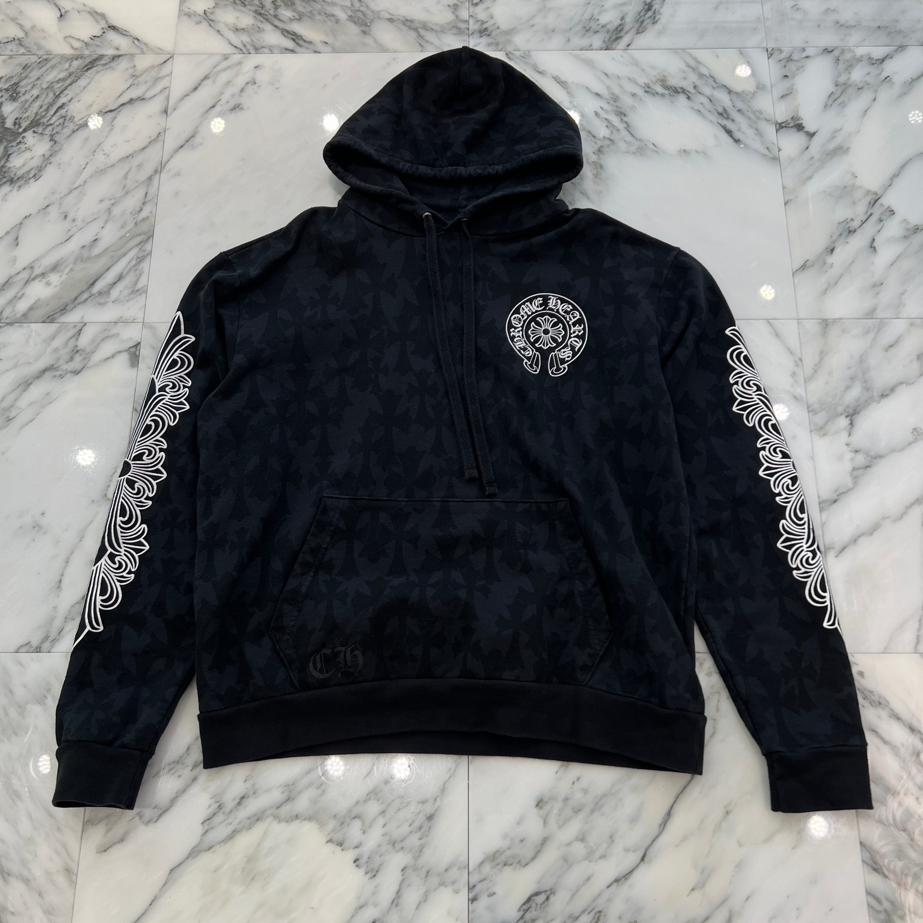 CHROME HEARTS 2024SS Graveyard Cemetery Cross Pullover Hoodie Size M クロムハーツ グレイブヤード セメタリークロス プルオーバーフーディ サイズM