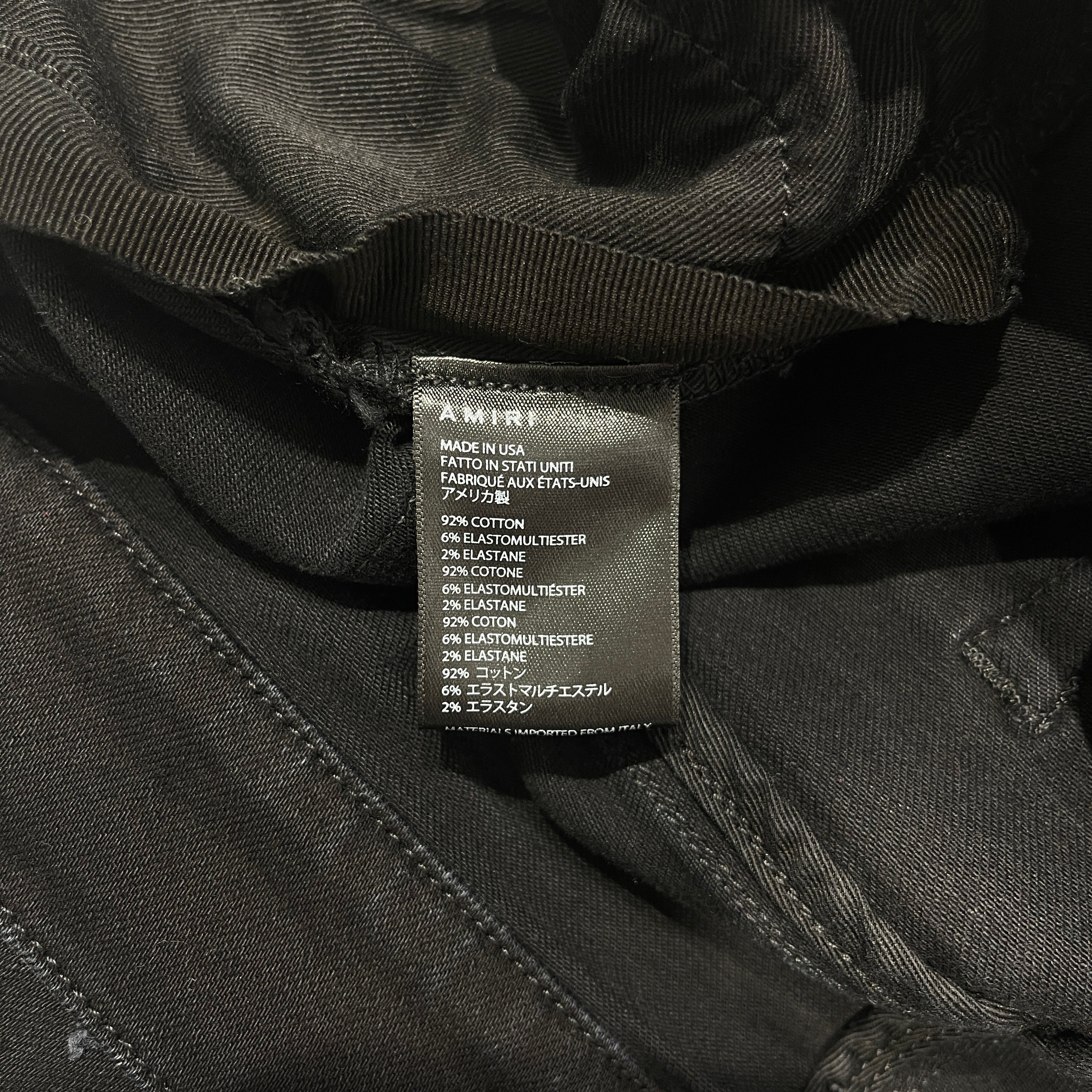 AMIRI MX-1 Slim Fit Damage Skinny Jeans Size 36