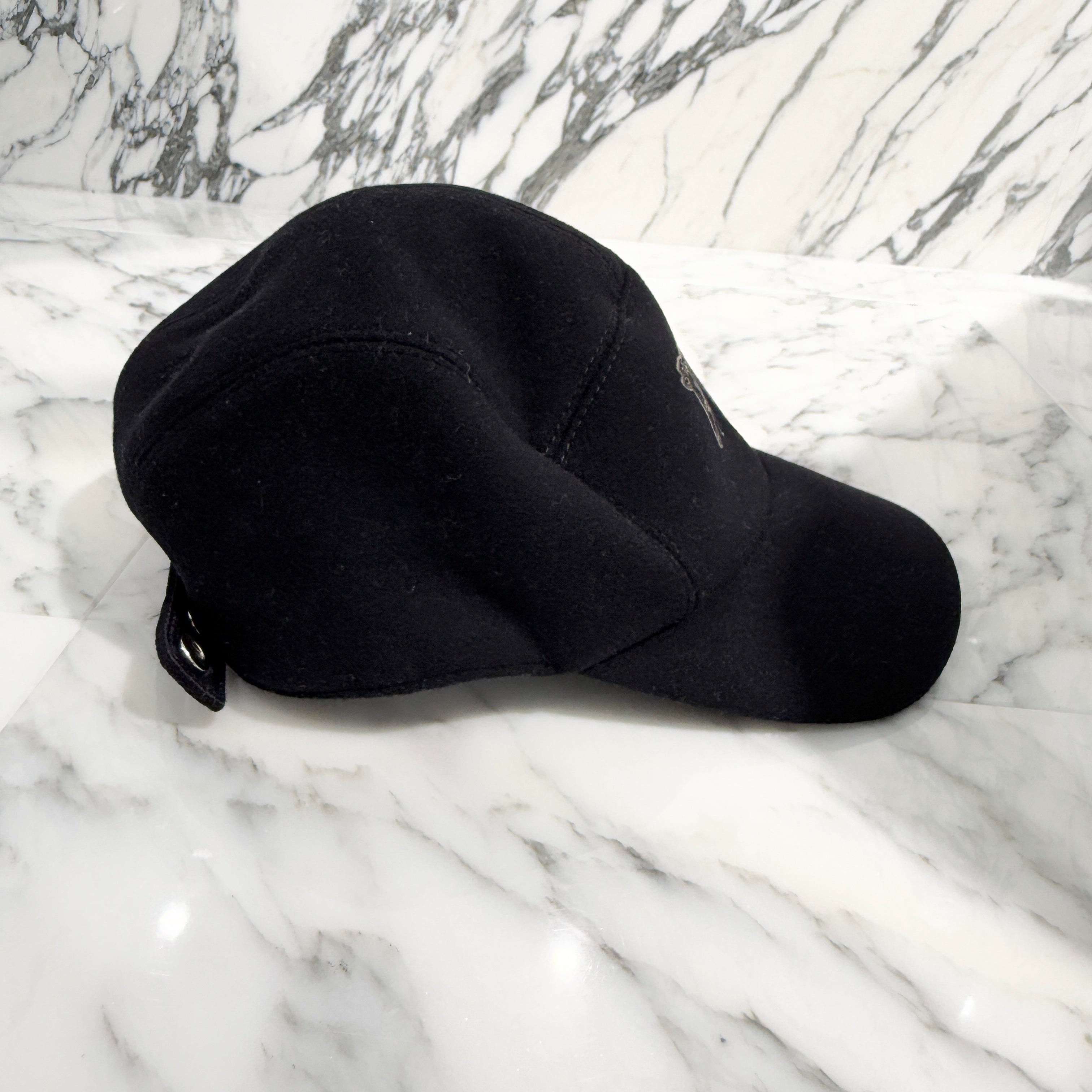 HERMES ネバダシュヴアルキャップ ブラック 59 HERMES Nevada Cheval Au Trait Cap Size 59 エルメス ネバダ