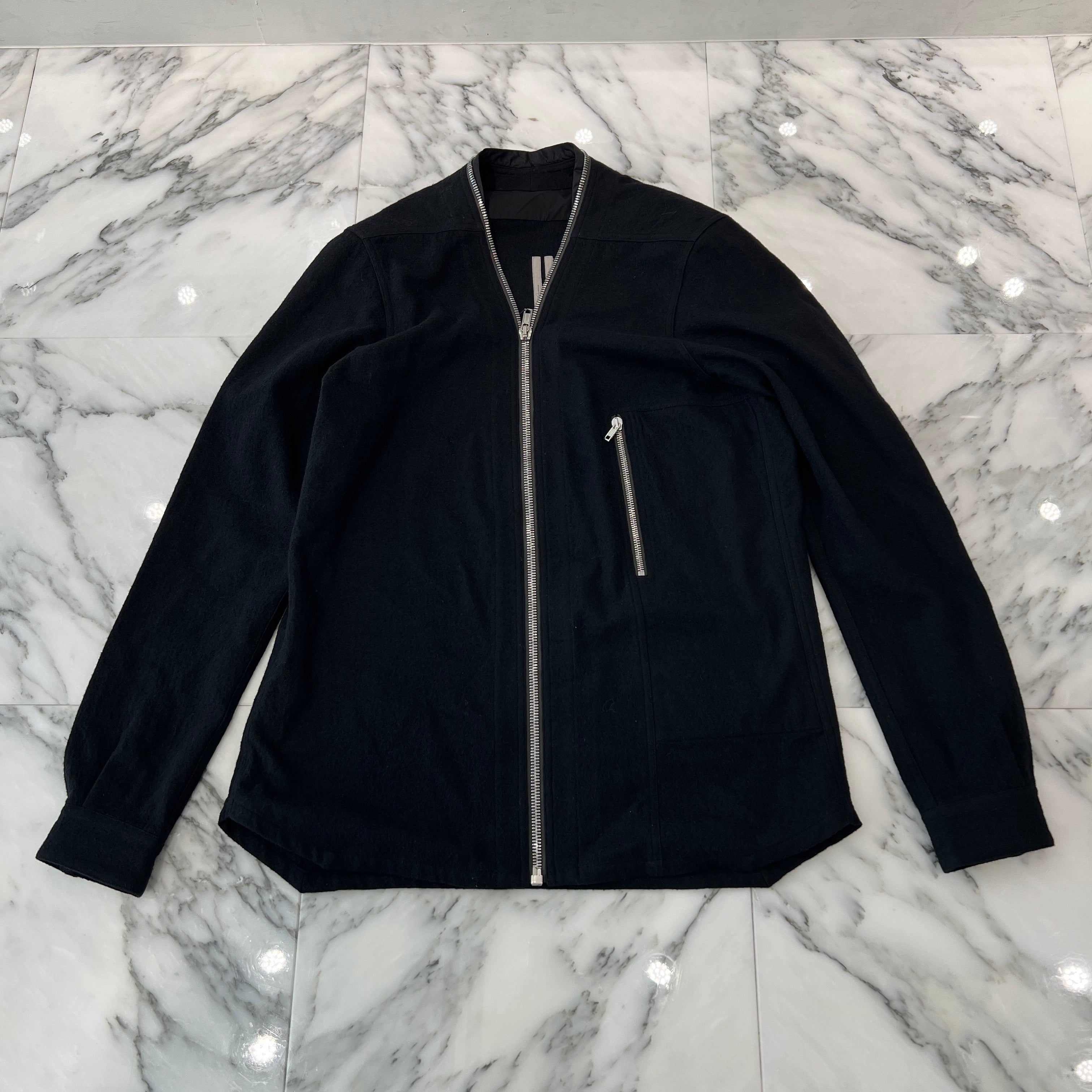 Rick Owens 2021AW Zip Larry Shirt RU02A5288-WCF Size 38 リックオウェンス ジップ ラリーシャツ サイズ38