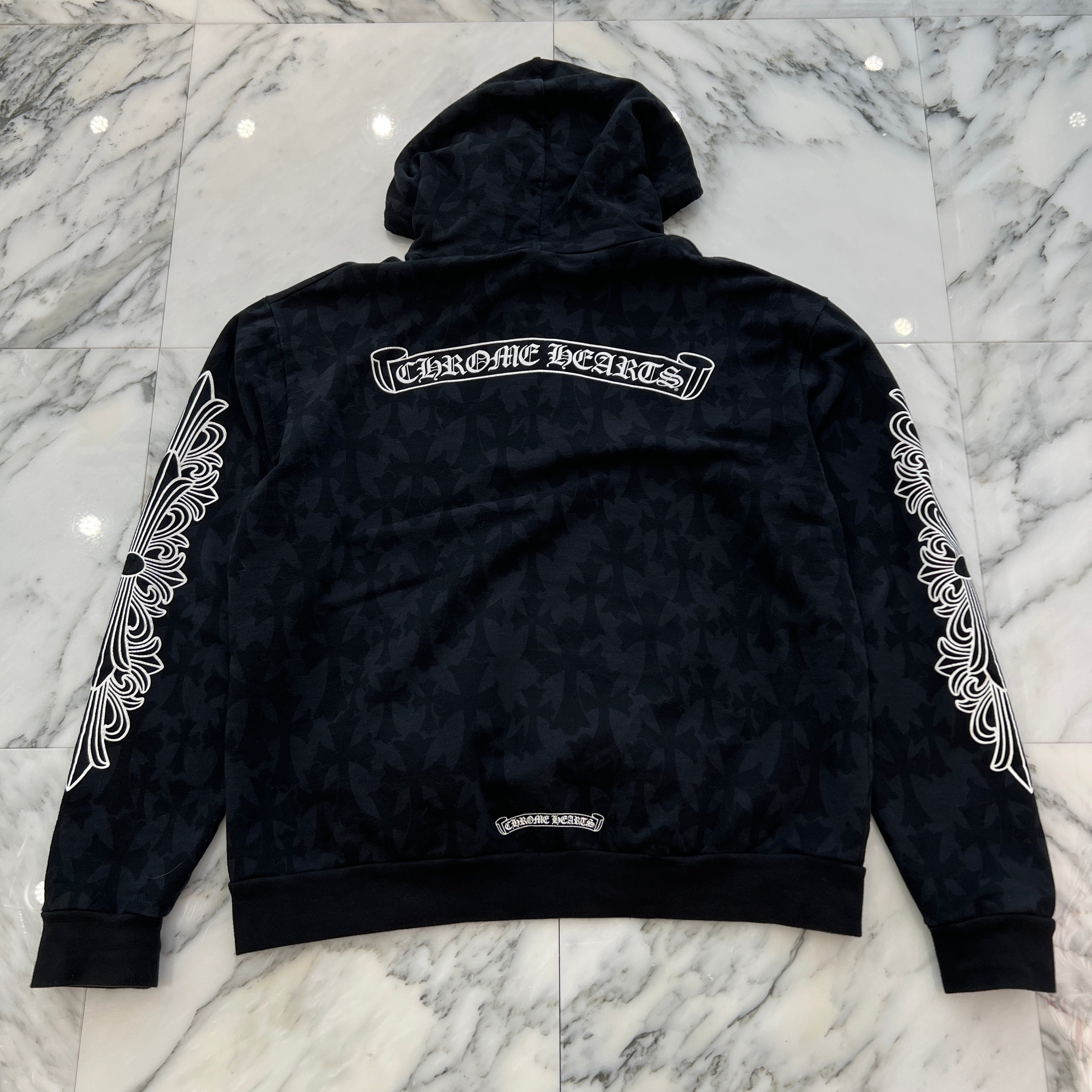 CHROME HEARTS 2024SS Graveyard Cemetery Cross Pullover Hoodie Size M クロムハーツ グレイブヤード セメタリークロス プルオーバーフーディ サイズM