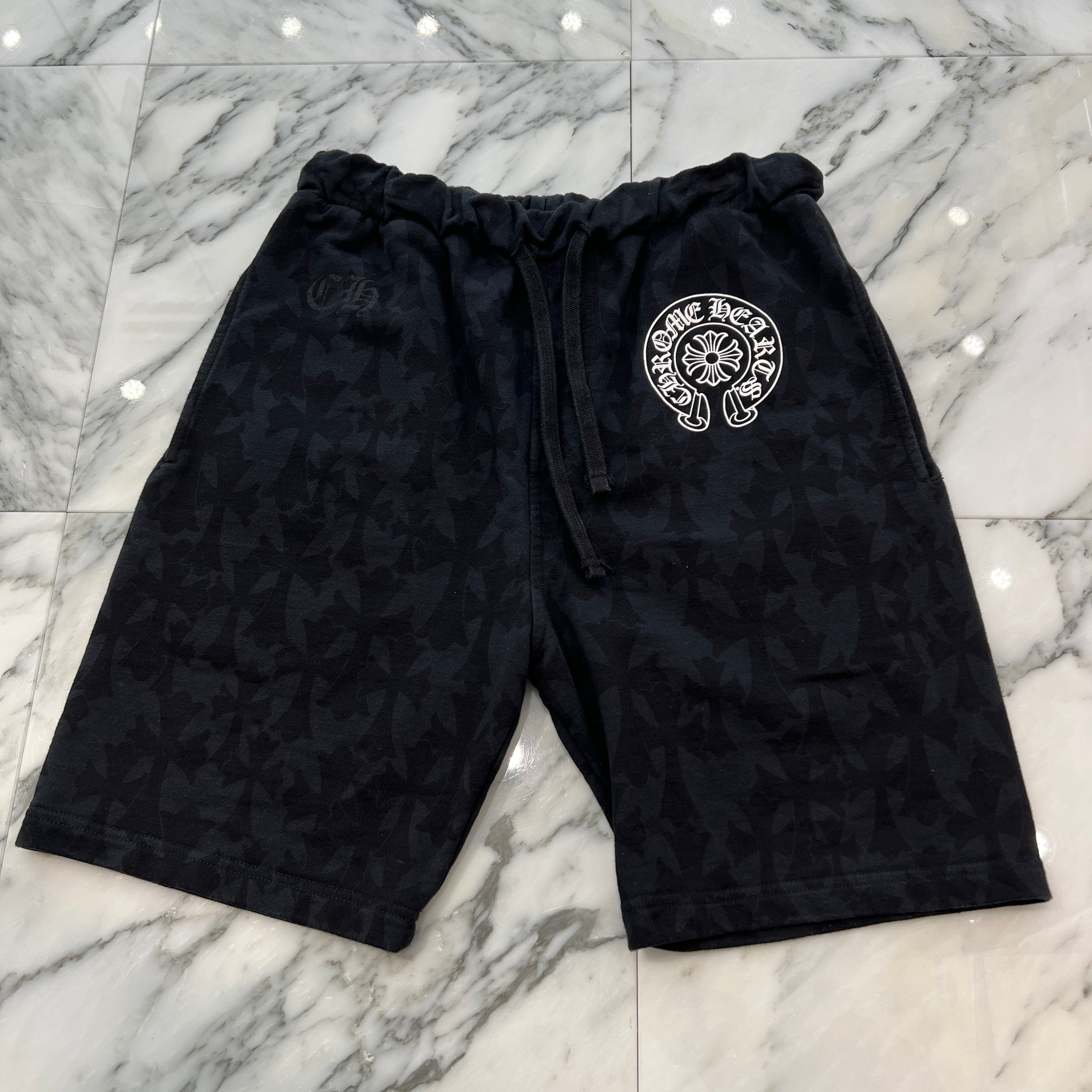 CHROME HEARTS 2024SS Graveyard Cemetery Cross Half Pants Size M