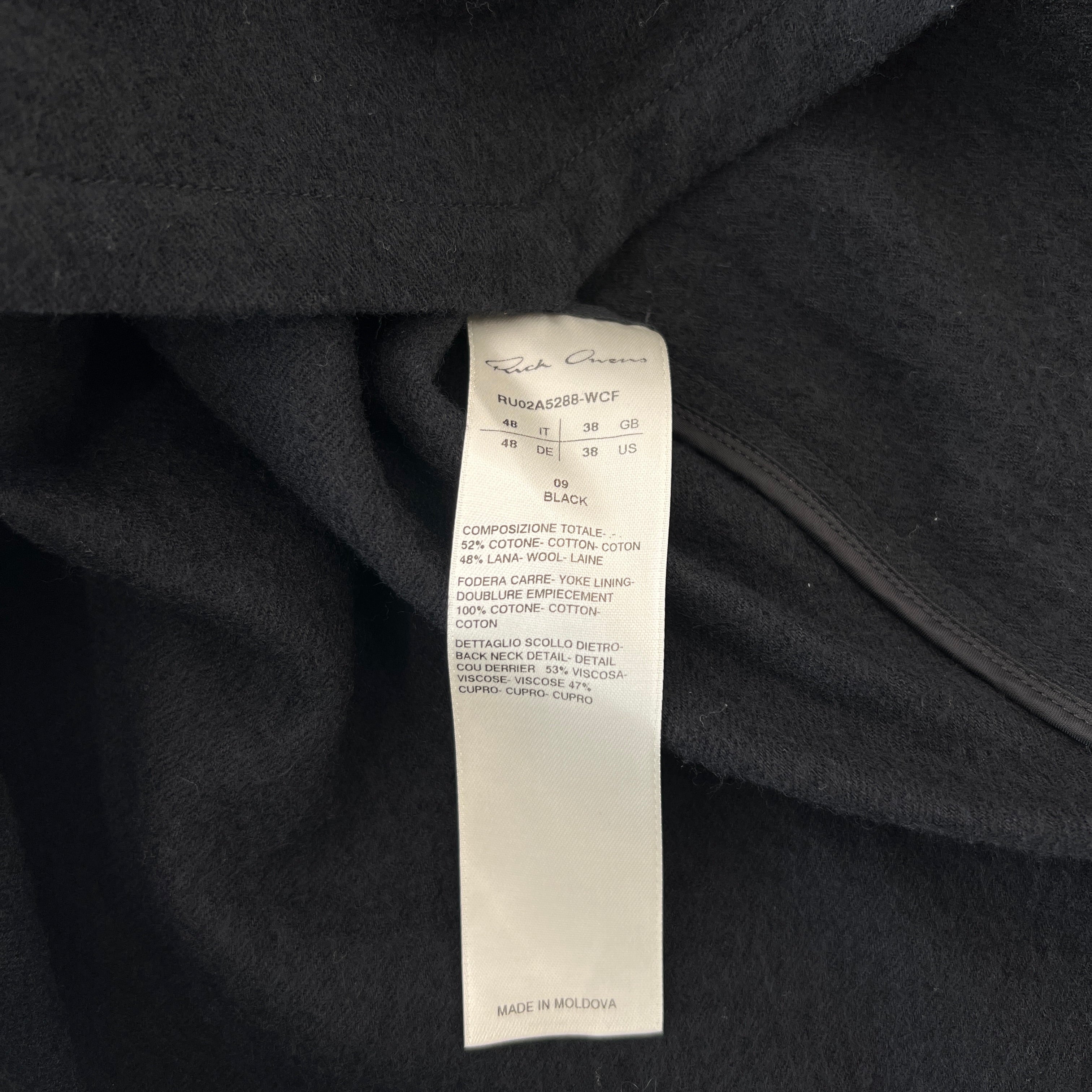 Rick Owens 2021AW Zip Larry Shirt RU02A5288-WCF Size 38 リックオウェンス ジップ ラリーシャツ サイズ38