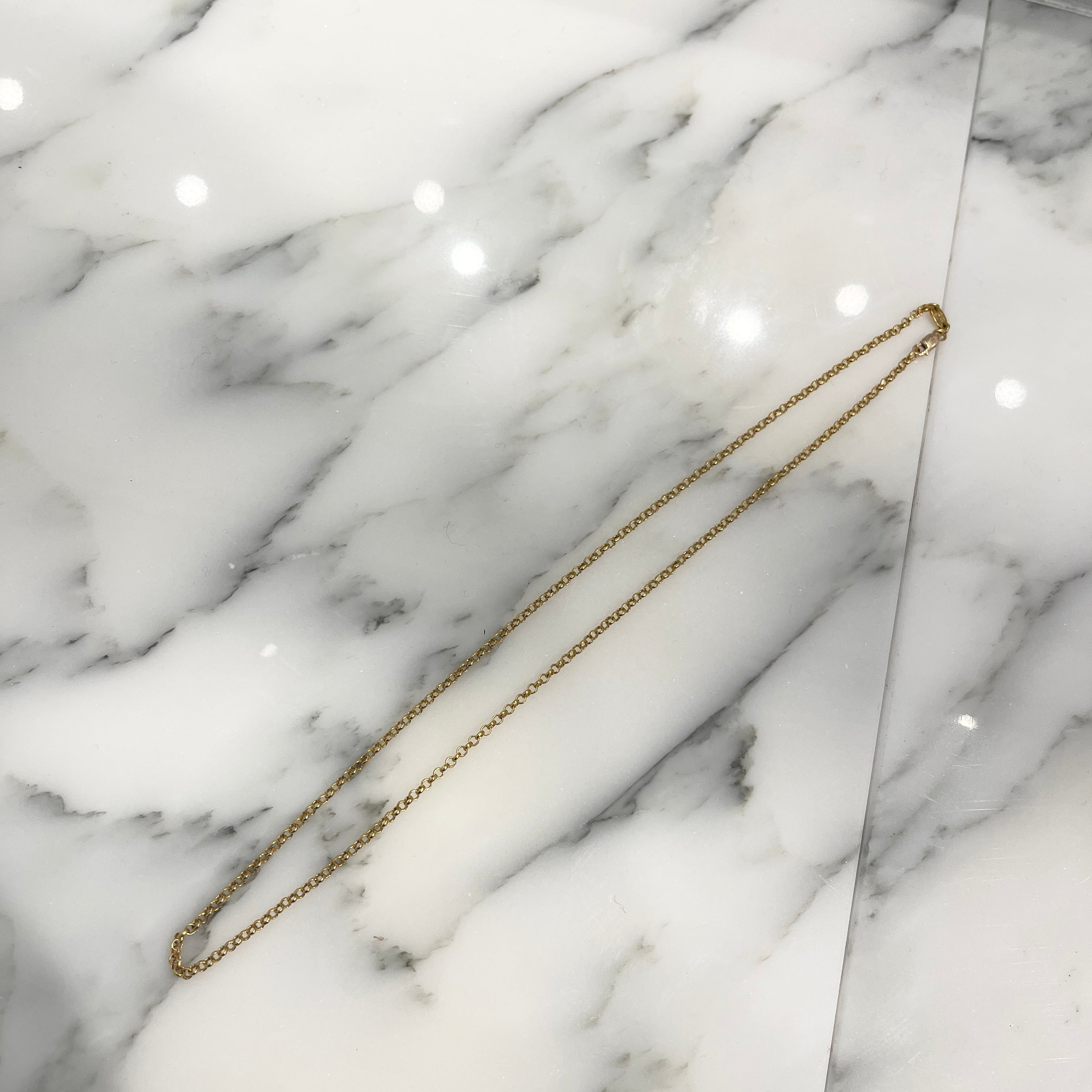 CHROME HEARTS 22K Roll Chain Necklace 18Inch クロムハーツ 22K ロールチェーン ネックレス 18インチ