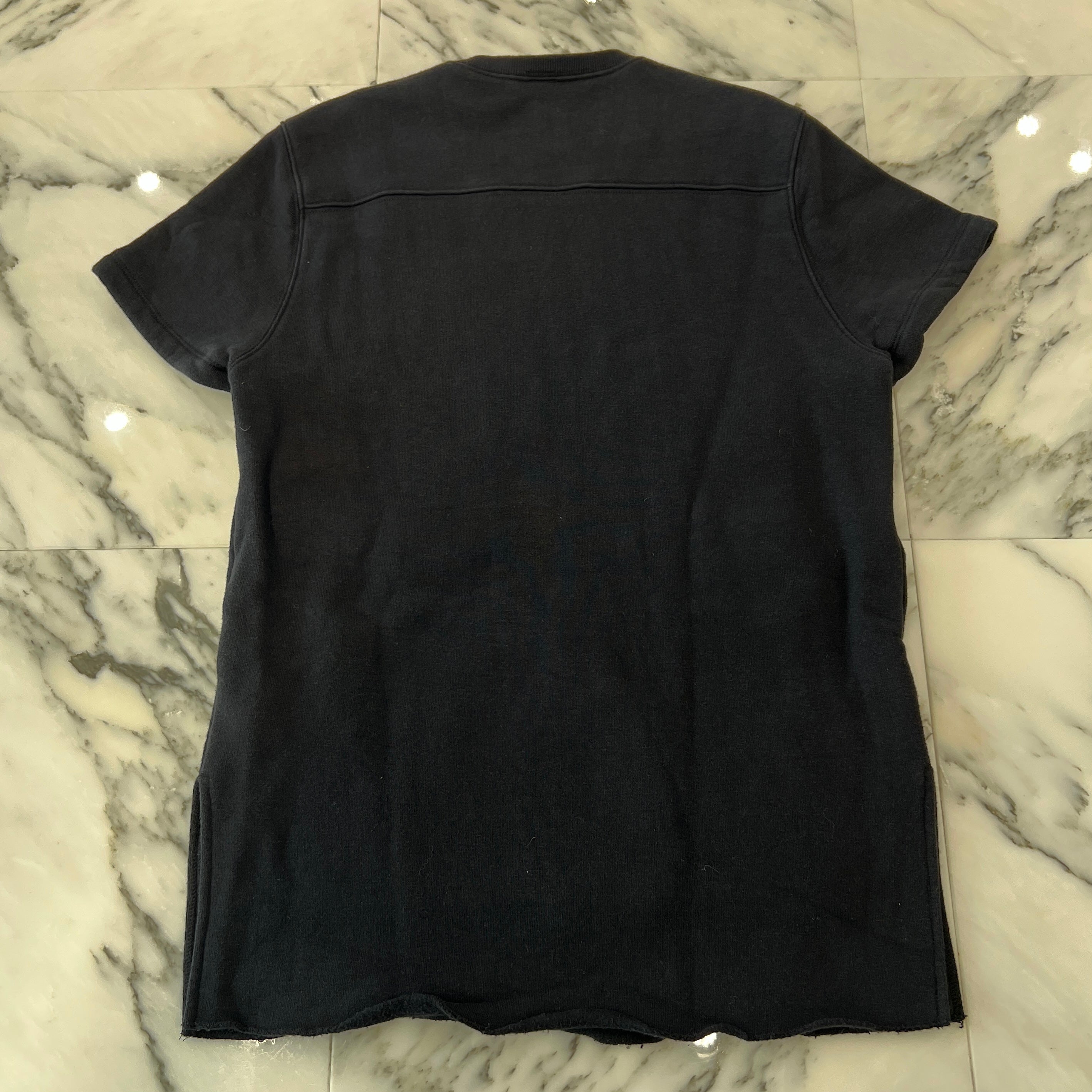 CHROME HEARTS Y NOT Cemetery Cross Leather Patch Pocket Sweat Tee Size M クロムハーツ ワイノット セメタリークロス レザーパッチ ポケット スウェット Tシャツ サイズM