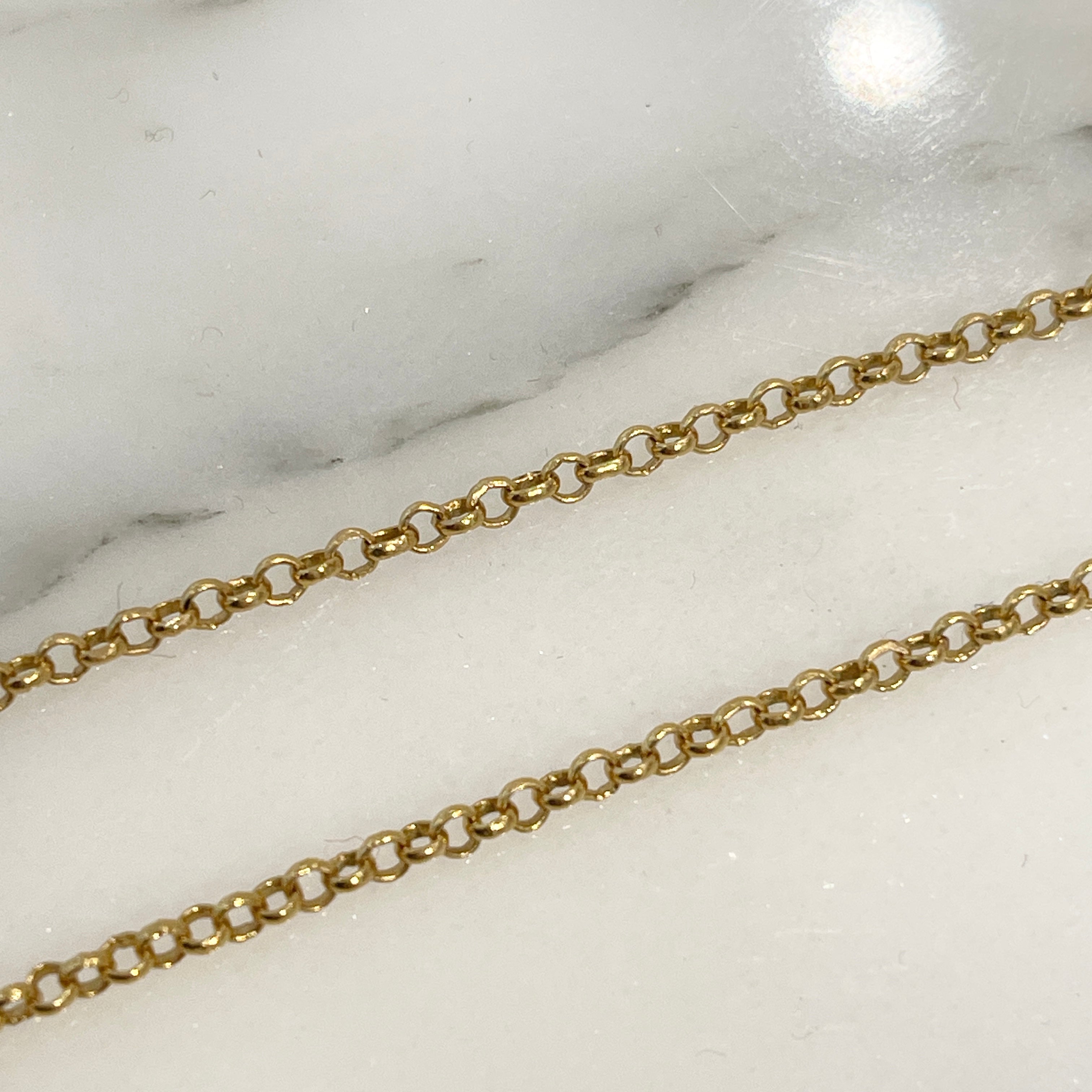 CHROME HEARTS 22K Roll Chain Necklace 18Inch クロムハーツ 22K ロールチェーン ネックレス 18インチ