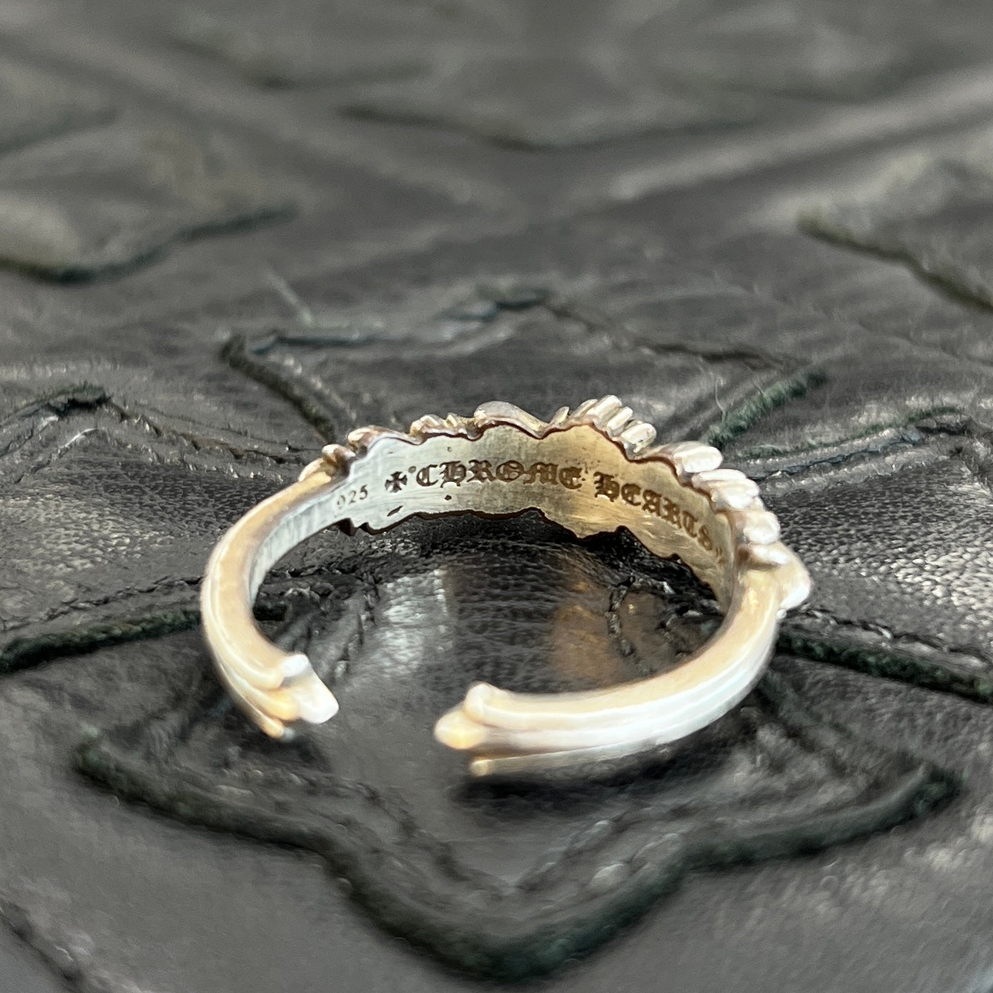 CHROME HEARTSクロムハーツ／BABY FLORAL CROSS 指輪 CHROME HEARTS Baby Classic Double Floral Cross Ring Size 22