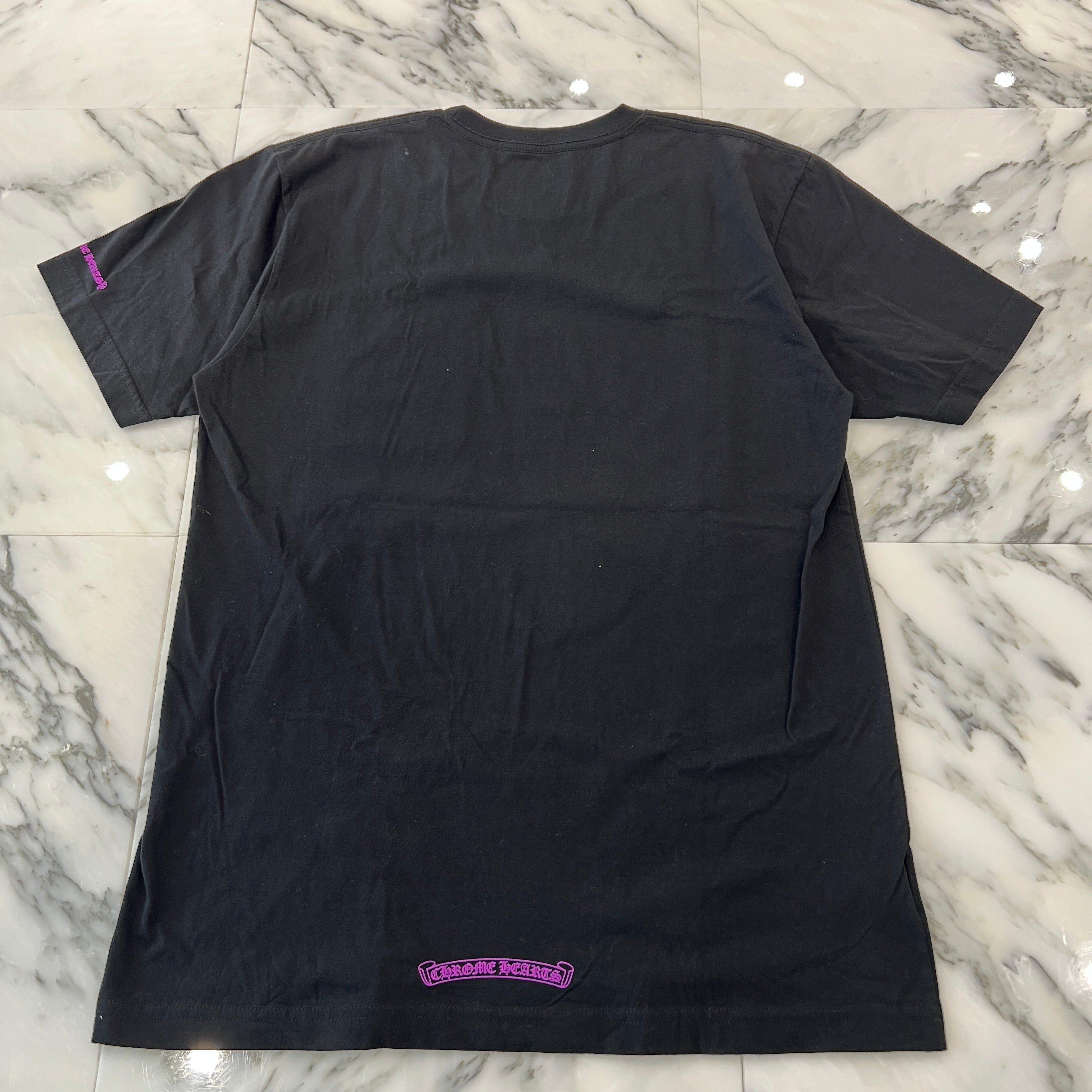 CHROME HEARTS Old English Purple Neck Logo Short Sleeve Tee Size L クロムハーツ オールドイングリッシュ パープルネックロゴ ショートスリーブ Tシャツ サイズＬ