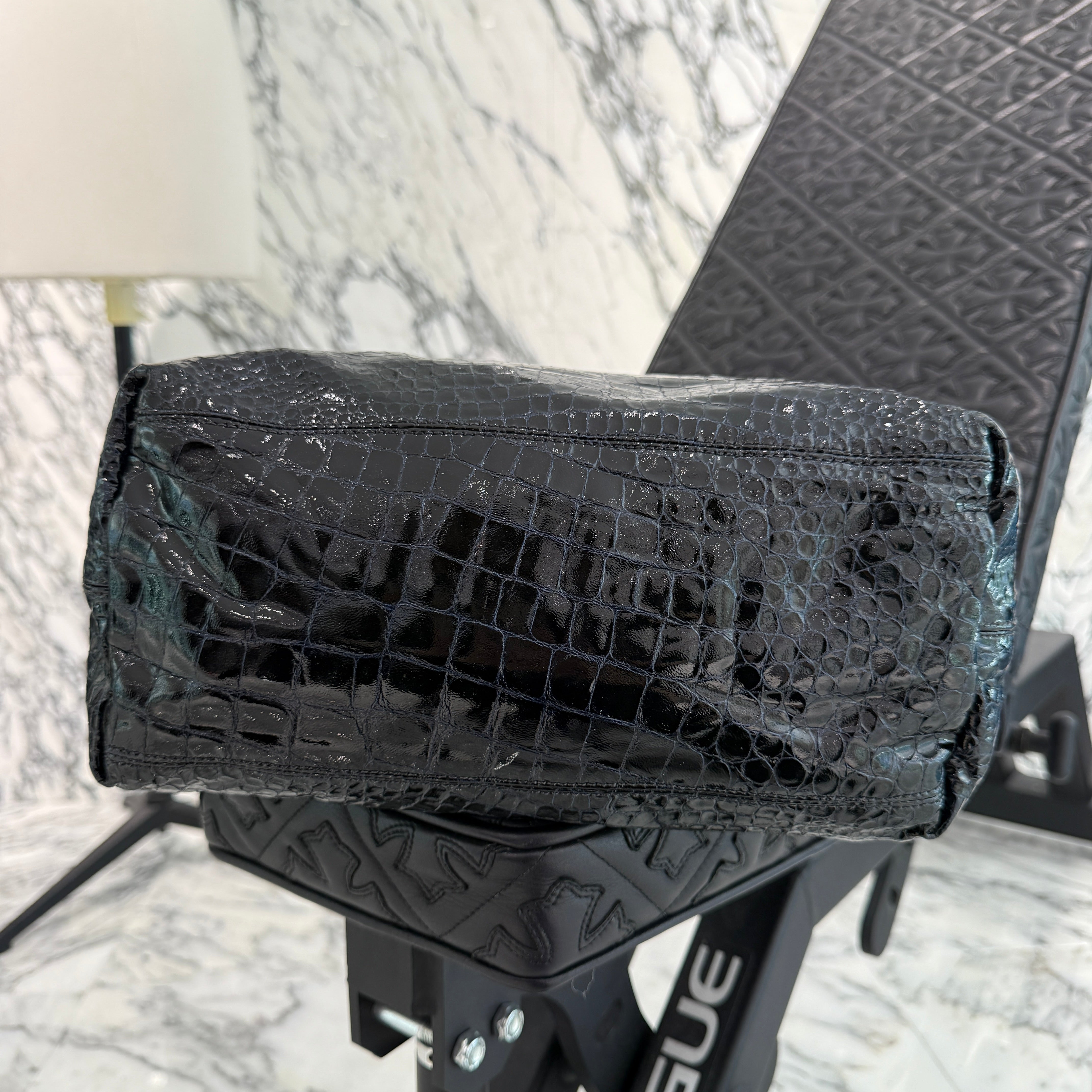 CHROME HEARTS FS Alligator Patent Leather Cross Patch Tote Bag クロムハーツ FS アリゲーター パテントレザー クロスパッチ トートバッグ