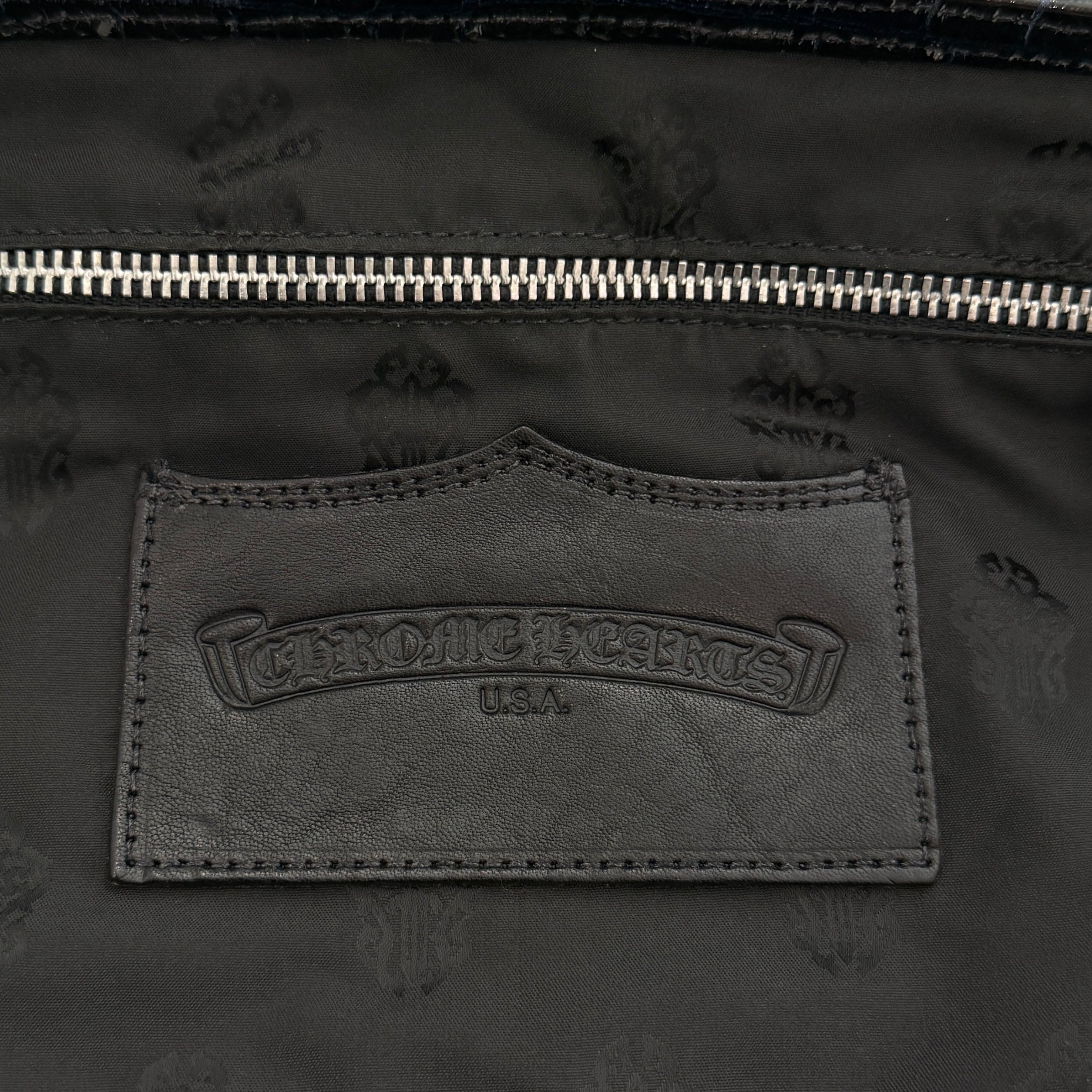 CHROME HEARTS FS Alligator Patent Leather Cross Patch Tote Bag クロムハーツ FS アリゲーター パテントレザー クロスパッチ トートバッグ