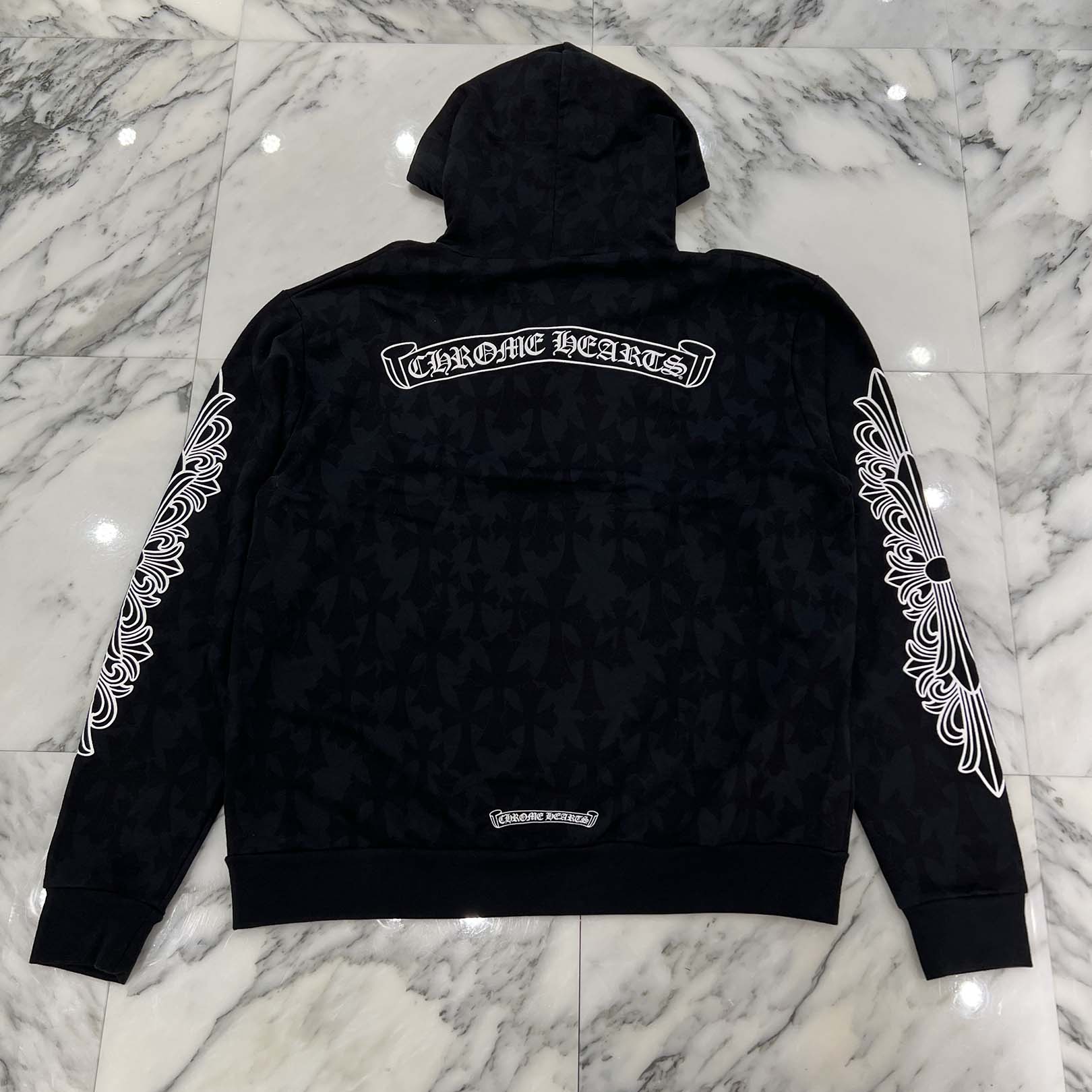 CHROME HEARTS 2024SS Graveyard Cemetery Cross Pullover Hoodie Size S クロムハーツ グレイブヤード セメタリークロス プルオーバーフーディ サイズS