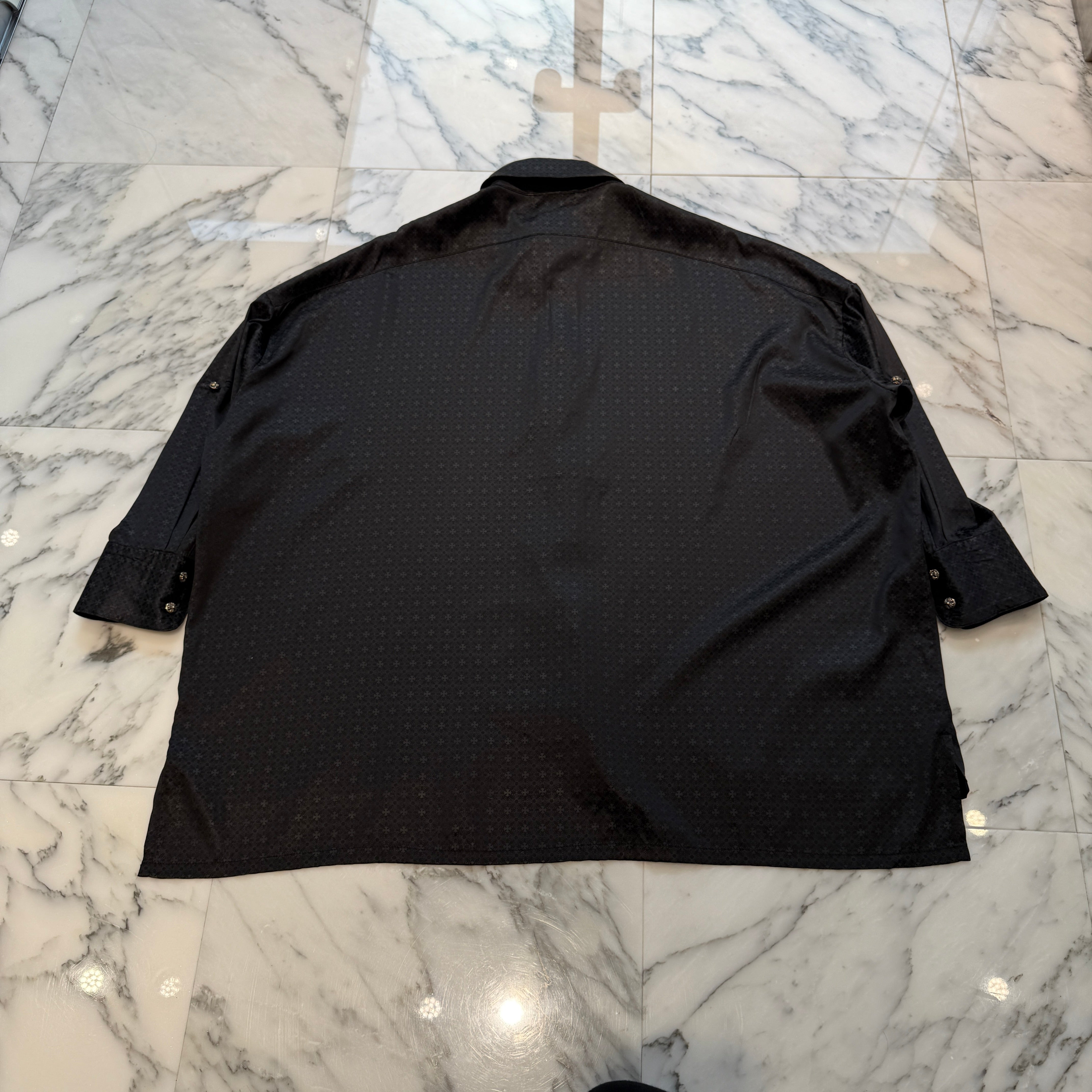 CHROME HEARTS YNOT Mahal Kita CH Plus Pattern Silk Shirt Size S クロムハーツ ワイノット マハルキタ CHプラス柄 シルクシャツ サイズS