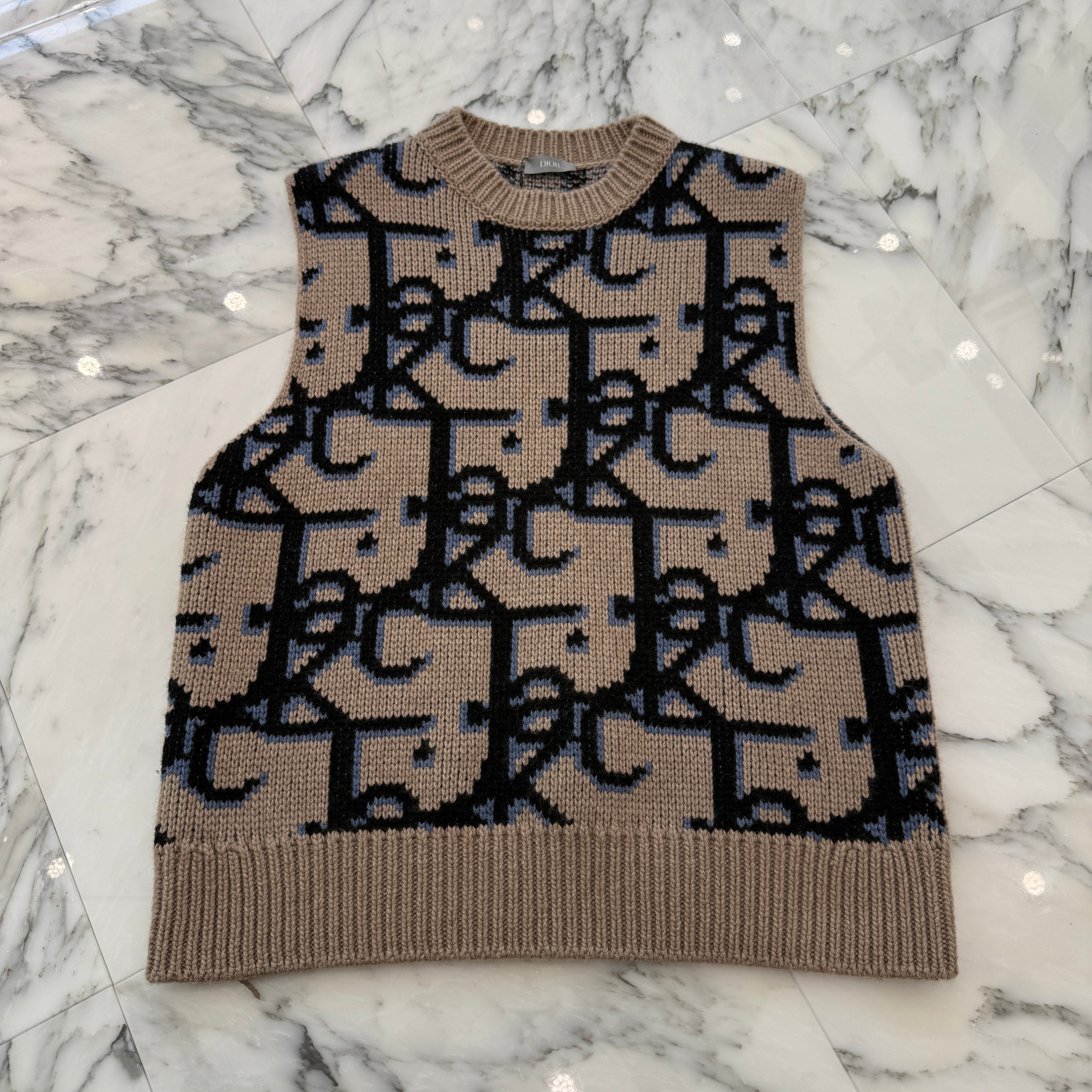 DIOR × Travis Scott 2022SS Cactus Jack Oversized Sleeveless Sweater 283M654AT357 Size S ディオール × トラヴィス・スコット カクタスジャック オーバーサイズド スリーブレス セーター サイズS