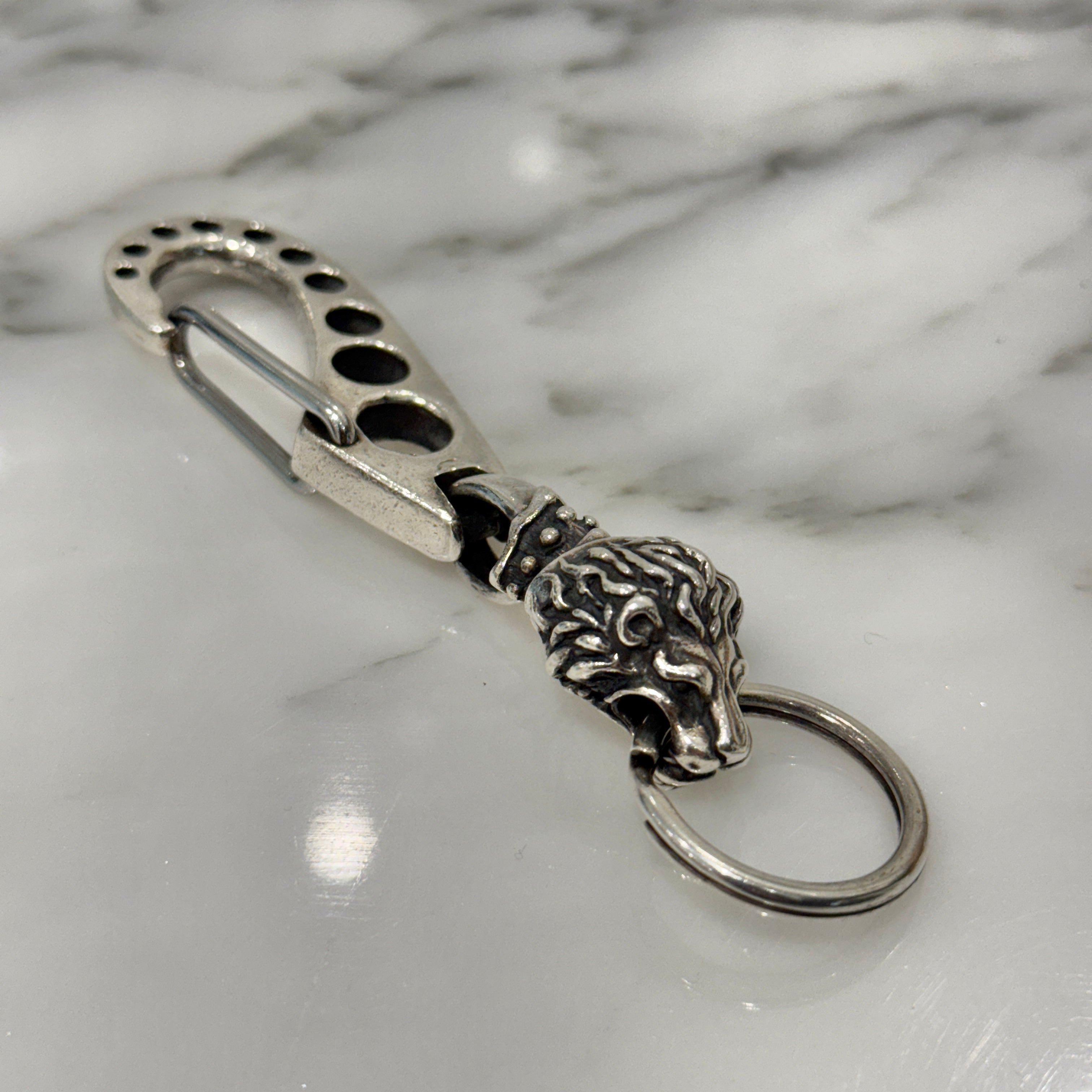 BILL WALL LEATHER Lion Head Key Chain