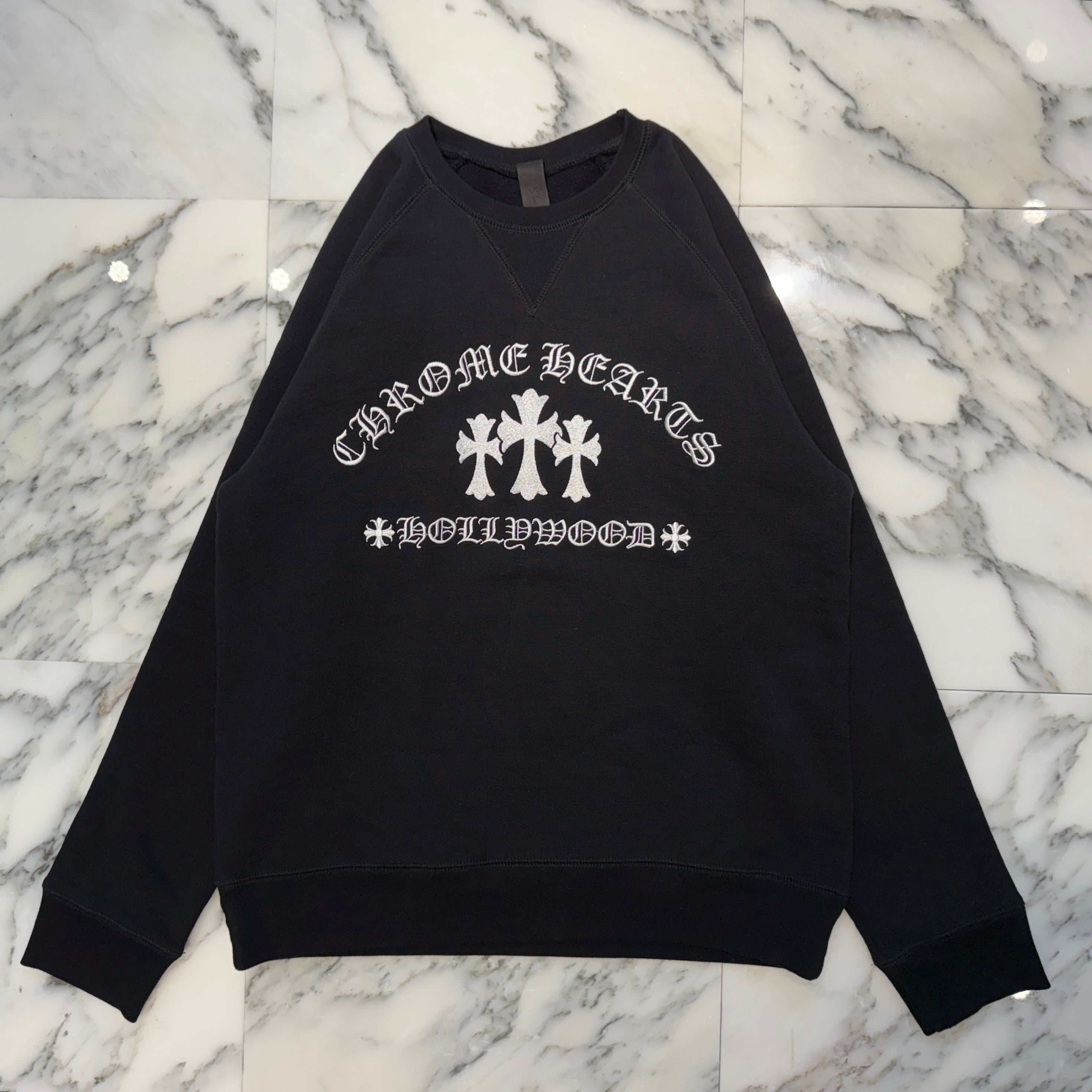 CHROME HEARTS King Taco 3 Cemetery Cross Embroidery Sweat Shirt Size M クロムハーツ キングタコ 3セメタリークロス刺繍 スウェットシャツ サイズM