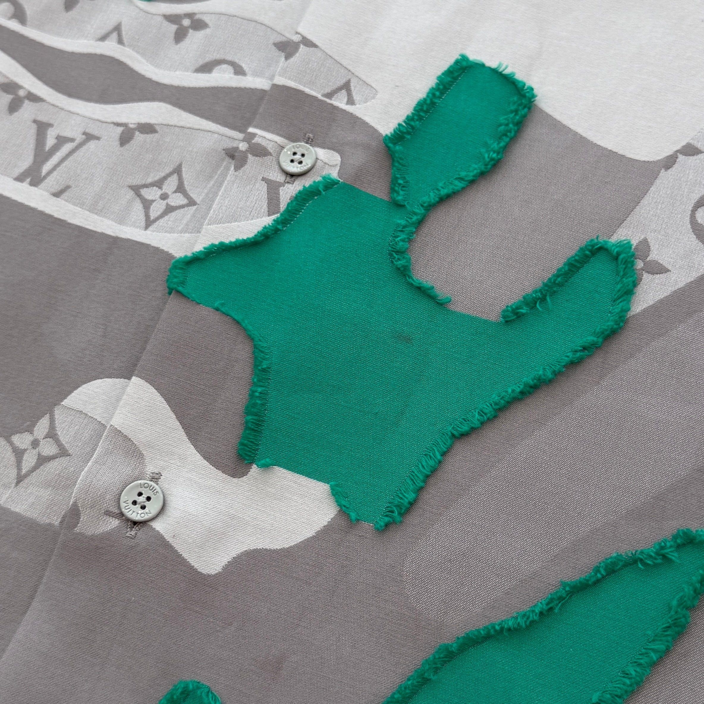 LOUIS VUITTON 2023AW Printed Cotton Fil Coupe Over Shirt 1ABNSR Size 6L ルイヴィトン プリンテッドコットンフィルクーペオーバー シャツ サイズ6L