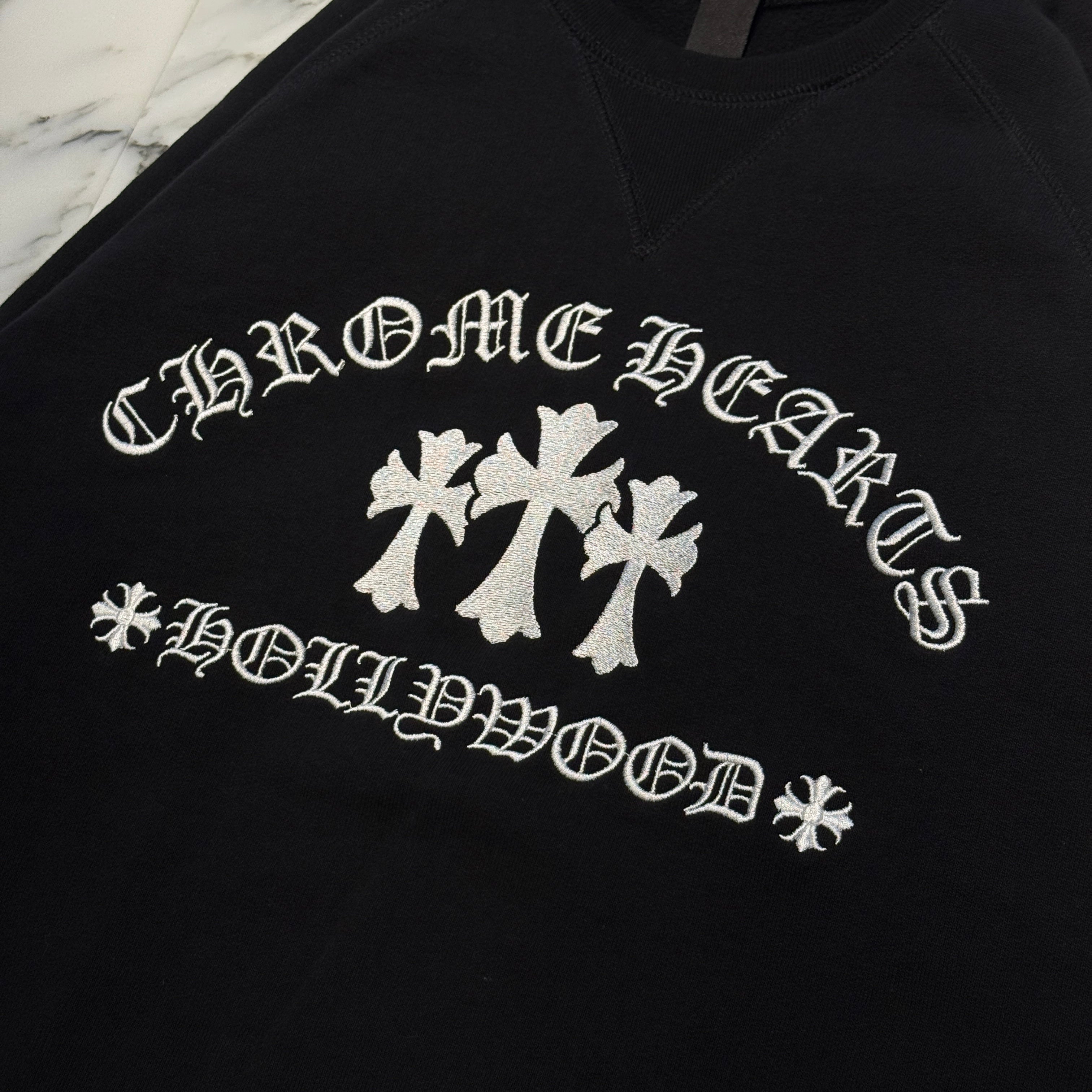CHROME HEARTS King Taco 3 Cemetery Cross Embroidery Sweat Shirt Size M クロムハーツ キングタコ 3セメタリークロス刺繍 スウェットシャツ サイズM