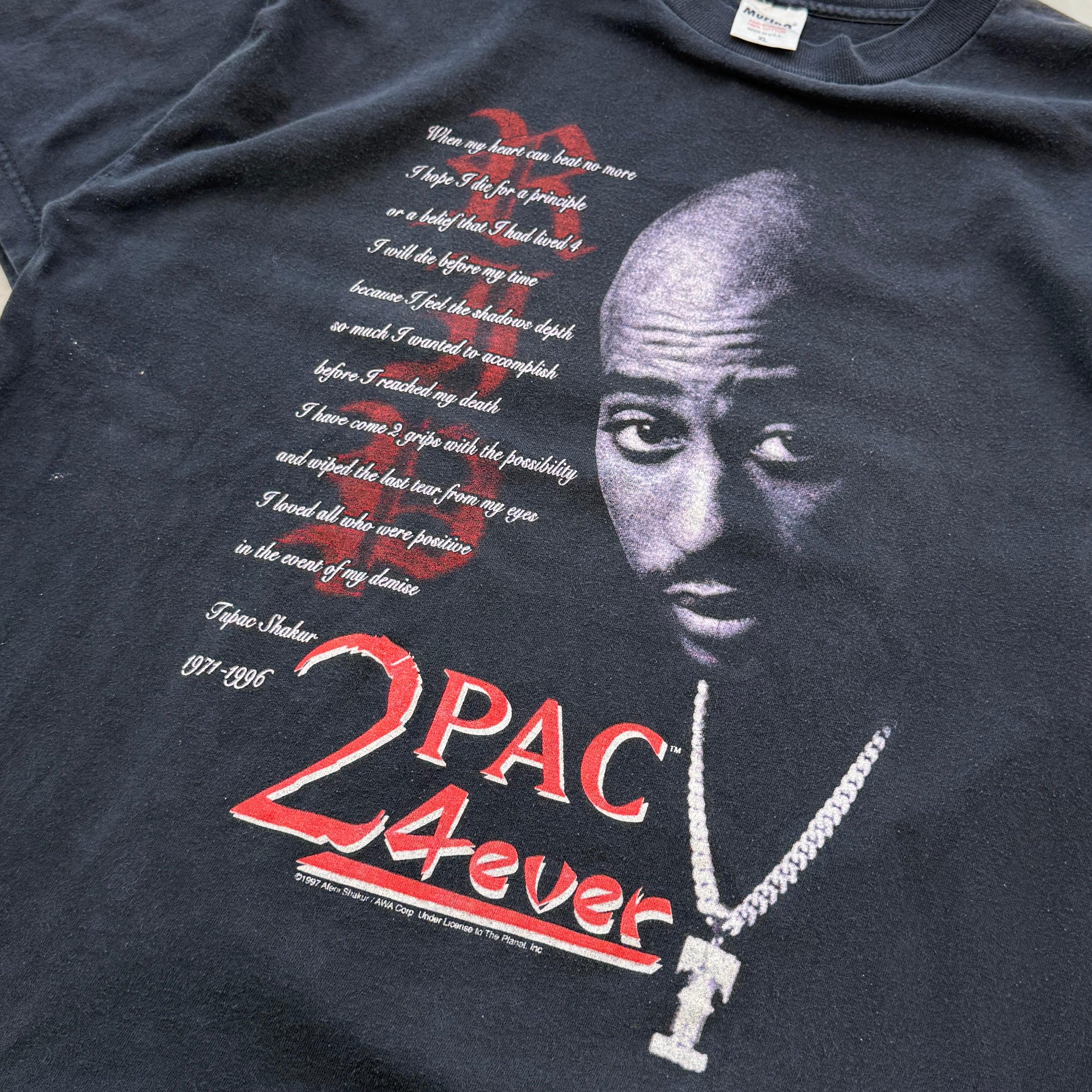 Vintage 90's 2 PAC "4 EVER" 1997 Murina S/S Tee Size XL 90's 2パック "フォーエヴァー" 1997 ムリナ社製 Tシャツ サイズXL