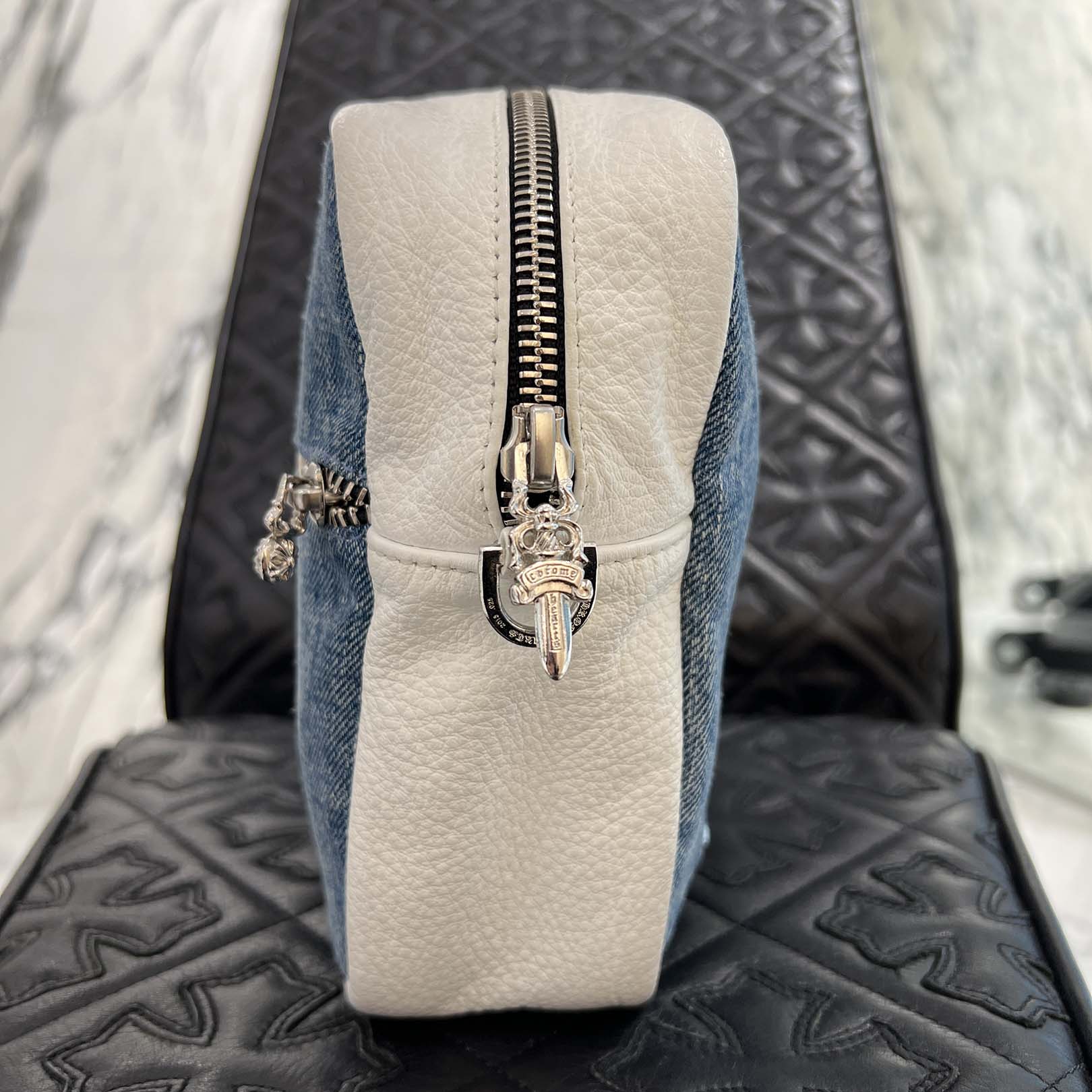 CHROME HEARTS TAKAMINI 3 Cemetery Cross Patch Denim Shoulder Bag クロムハーツ タカミニ 3セメタリークロスパッチデニムショルダーバッグ