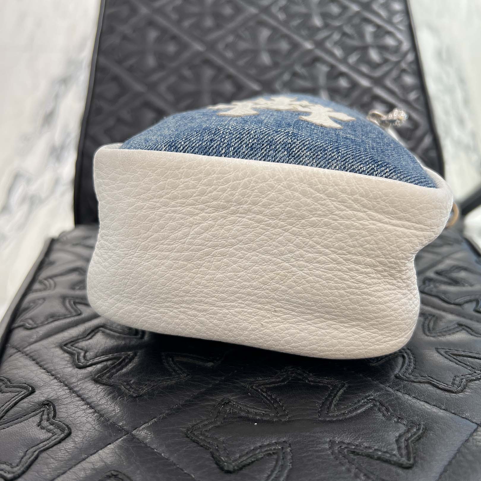 CHROME HEARTS TAKAMINI 3 Cemetery Cross Patch Denim Shoulder Bag クロムハーツ タカミニ 3セメタリークロスパッチデニムショルダーバッグ