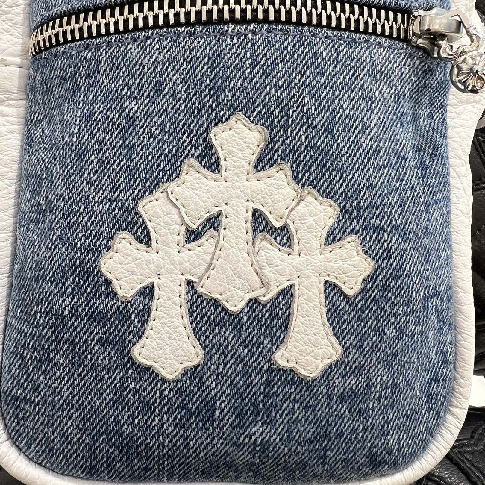 CHROME HEARTS TAKAMINI 3 Cemetery Cross Patch Denim Shoulder Bag クロムハーツ タカミニ 3セメタリークロスパッチデニムショルダーバッグ