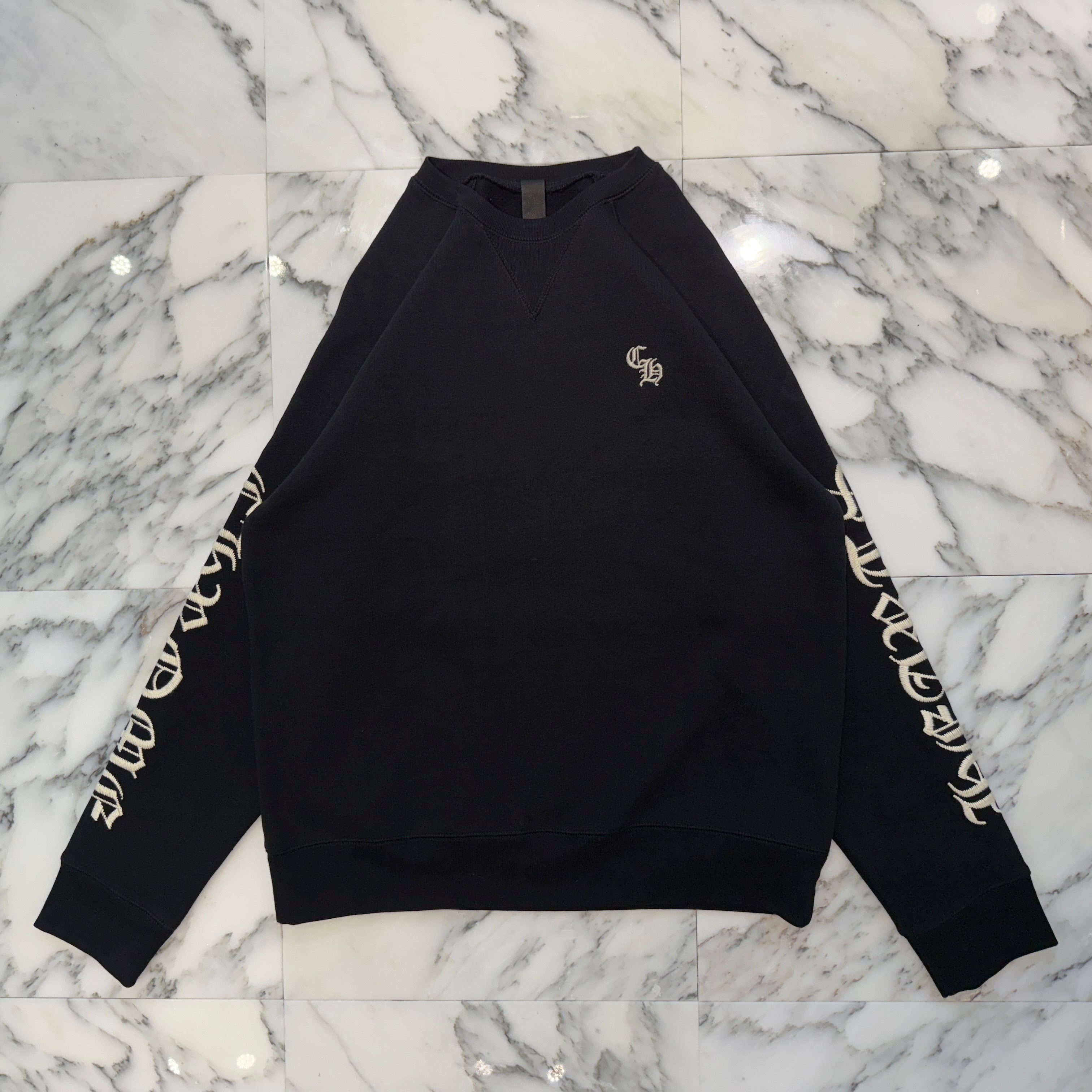 CHROME HEARTS Y NOT SLO RIDE CH Embroidery Crew Neck Sweat Shirt Size L