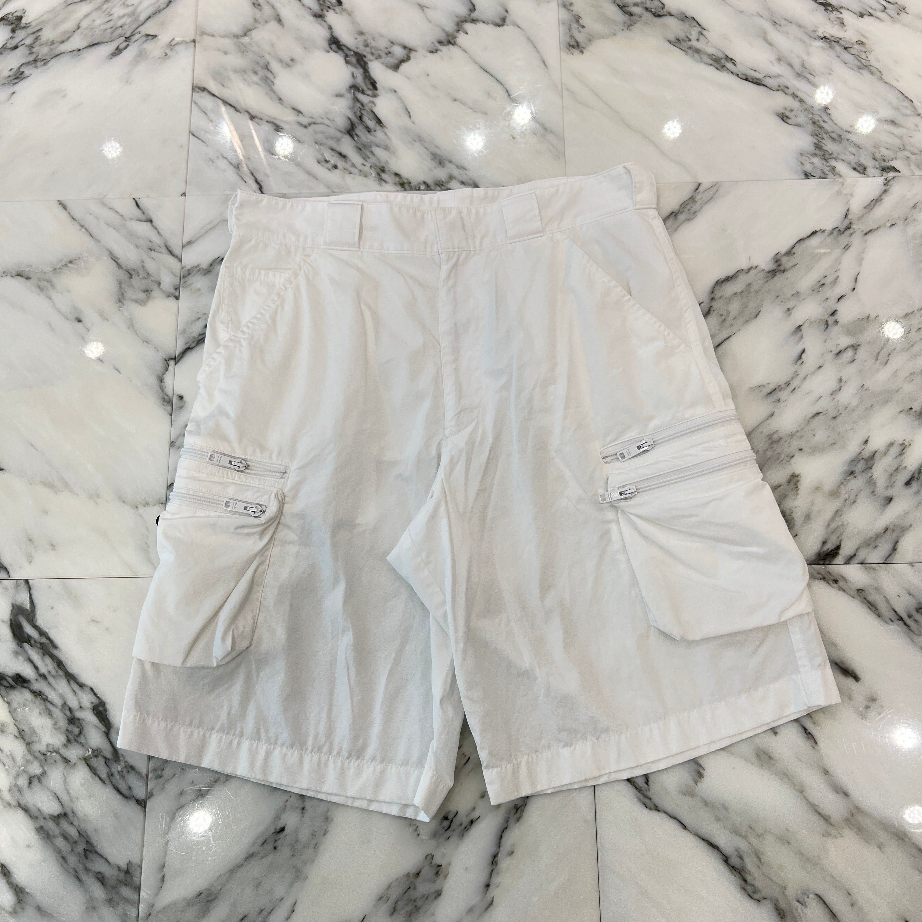 PRADA 2023SS Triangle Logo Plate Zip Cargo Shorts SPH393 S000 1XV2 Size S プラダ トライアングル ロゴプレート ジップ カーゴショーツ サイズS