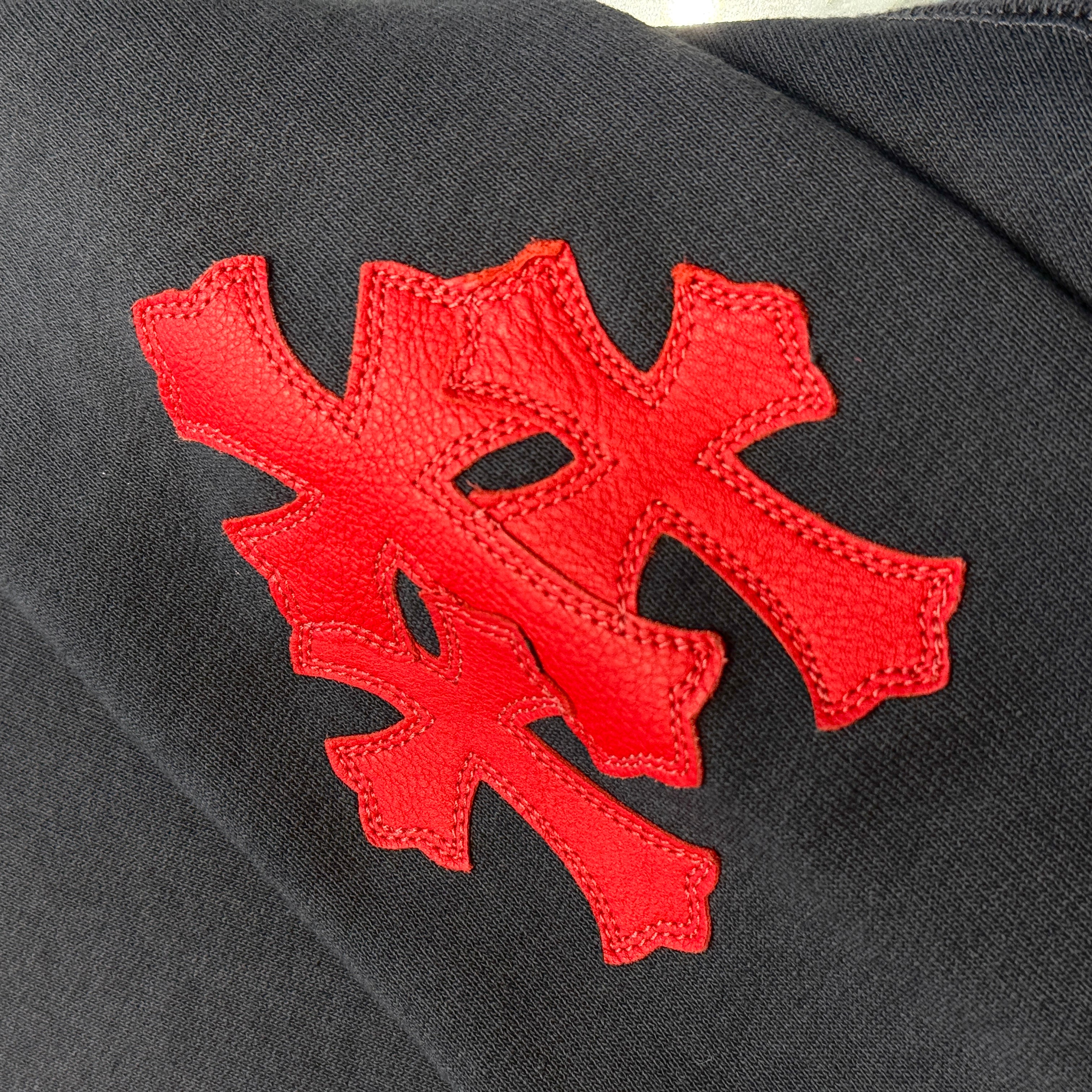 CHROME HEARTS GRP Y NOT Cross Patch Raglan Pullover Hoodie Size L