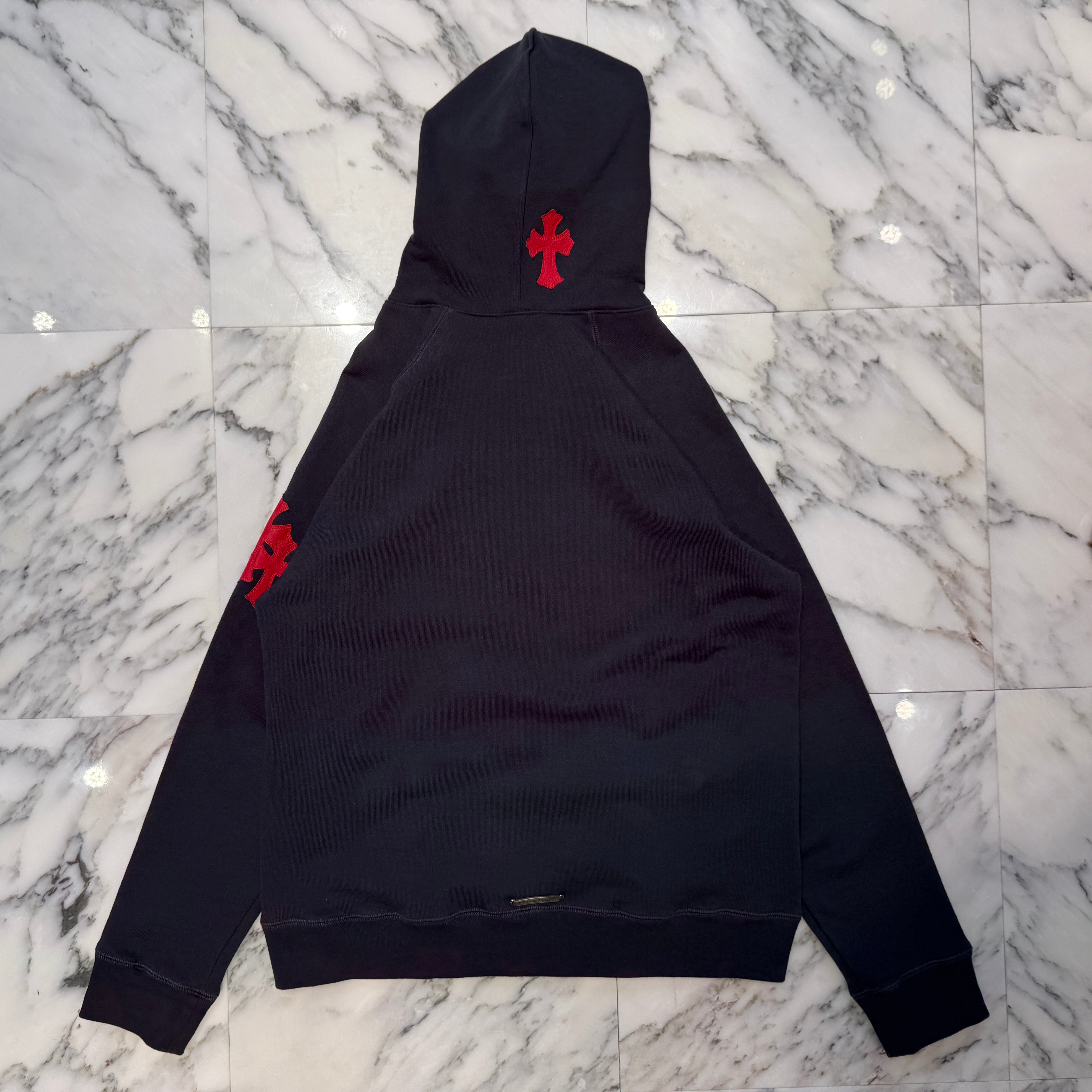 CHROME HEARTS GRP Y NOT Cross Patch Raglan Pullover Hoodie Size L