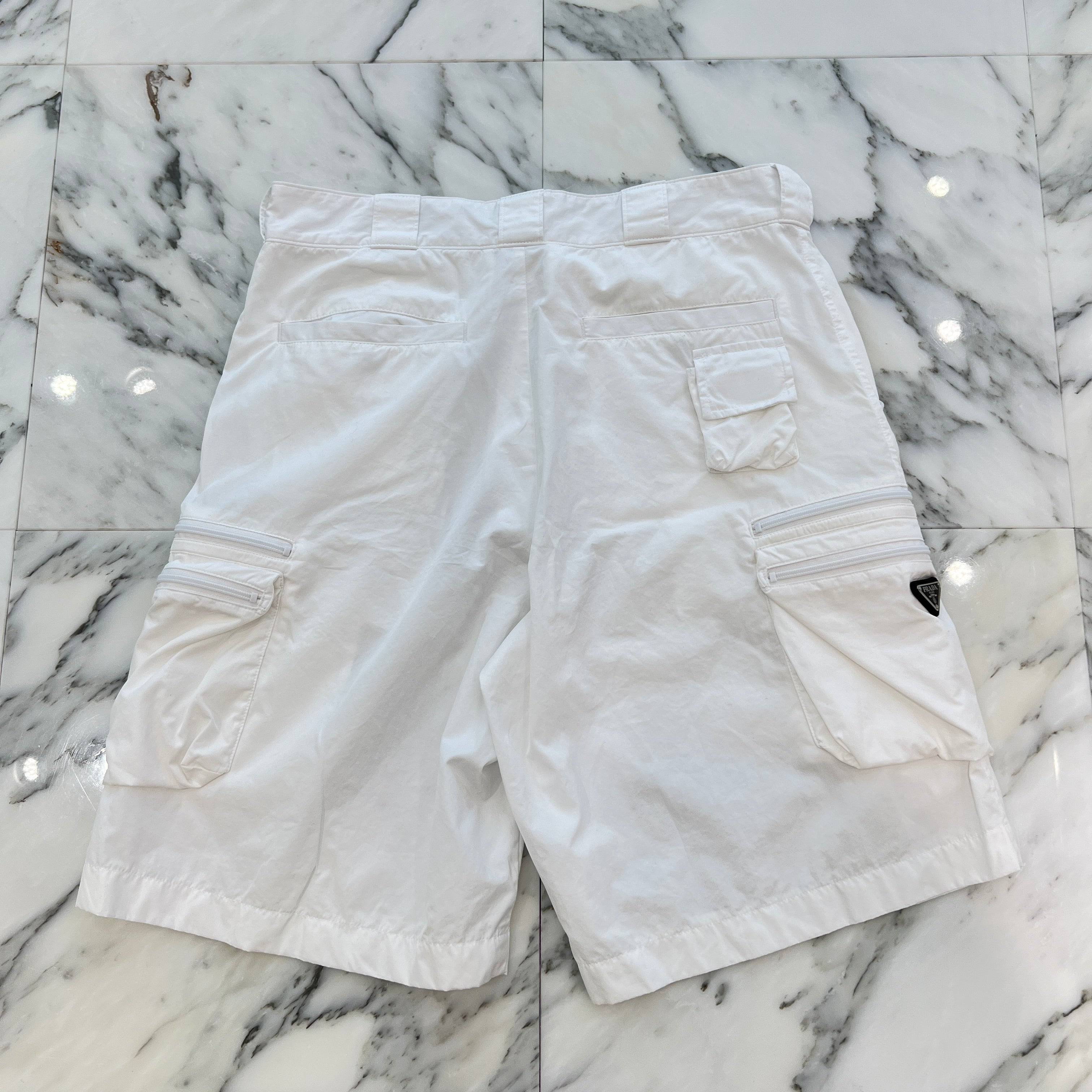 PRADA 2023SS Triangle Logo Plate Zip Cargo Shorts SPH393 S000 1XV2 Size S プラダ トライアングル ロゴプレート ジップ カーゴショーツ サイズS