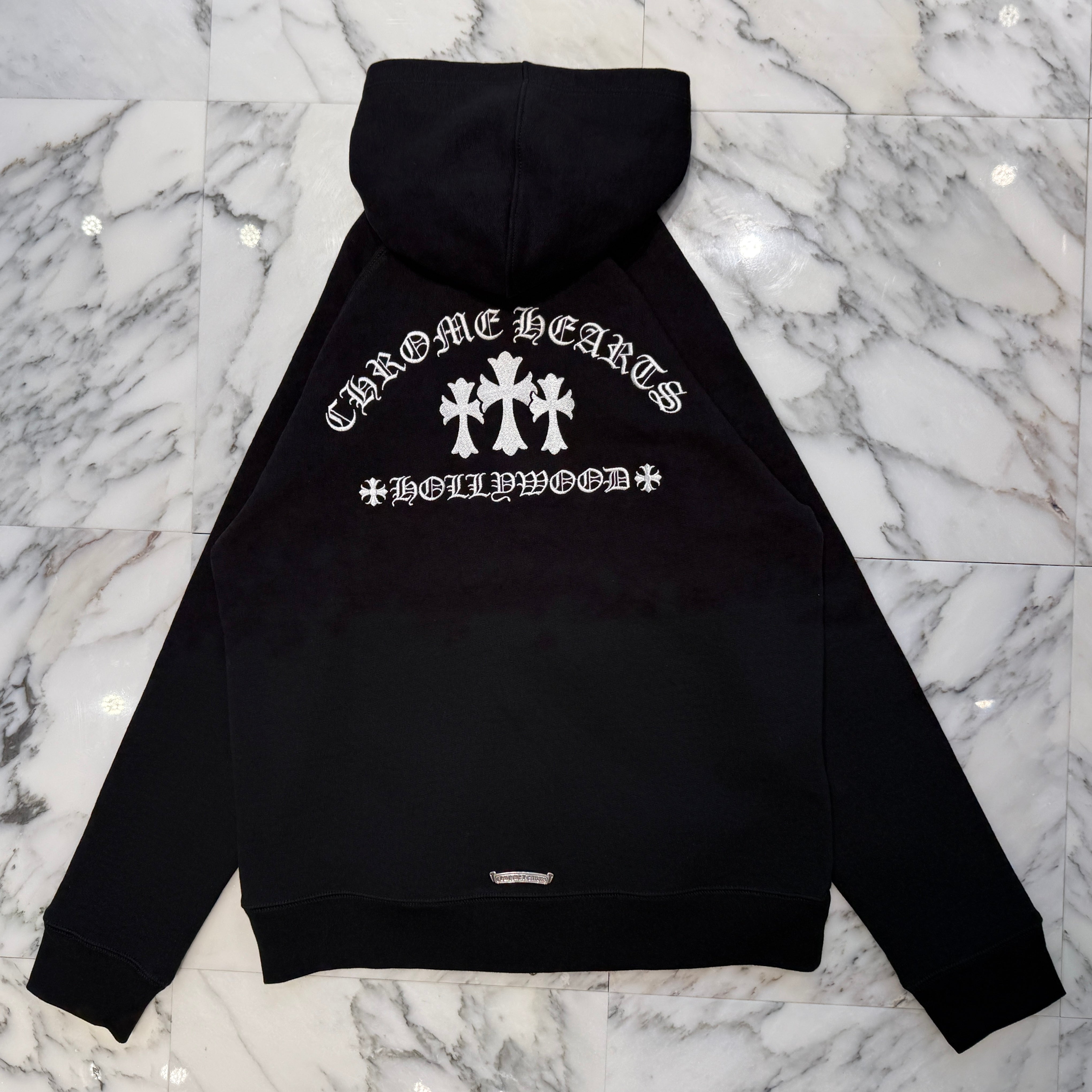 CHROME HEARTS King Taco 3 Cemetery Cross Embroidery Zip Up Hoodie Size M クロムハーツ キングタコ 3セメタリークロス刺繍 ジップアップフーディー サイズM