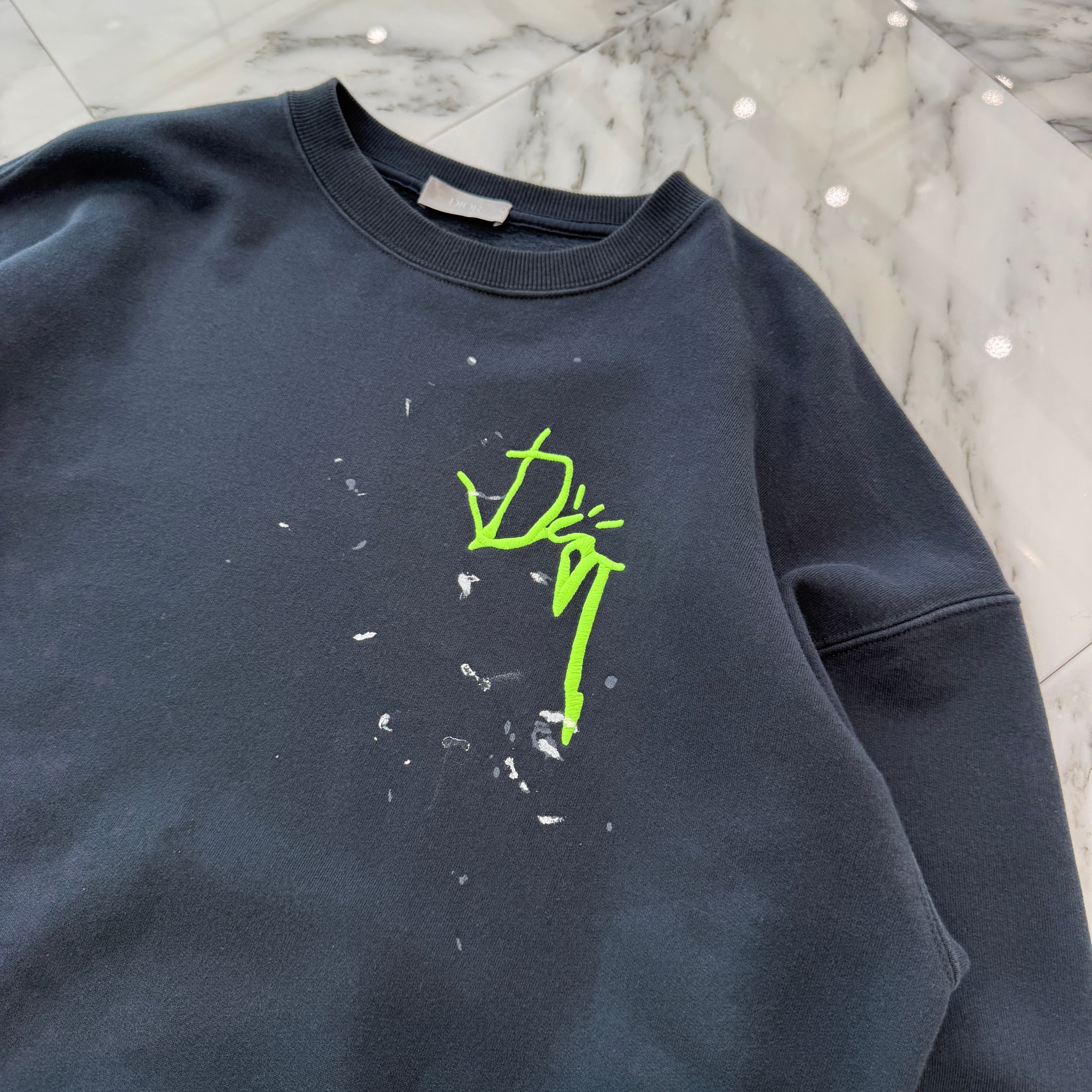 DIOR × Travis Scott 2022AW Cactus Jack Logo Embroidery Oversized Sweatshirt 283J679A0531 Size S ディオール × トラヴィス・スコット カクタスジャック ロゴ刺繍 オーバーサイズ スウェットシャツ サイズS
