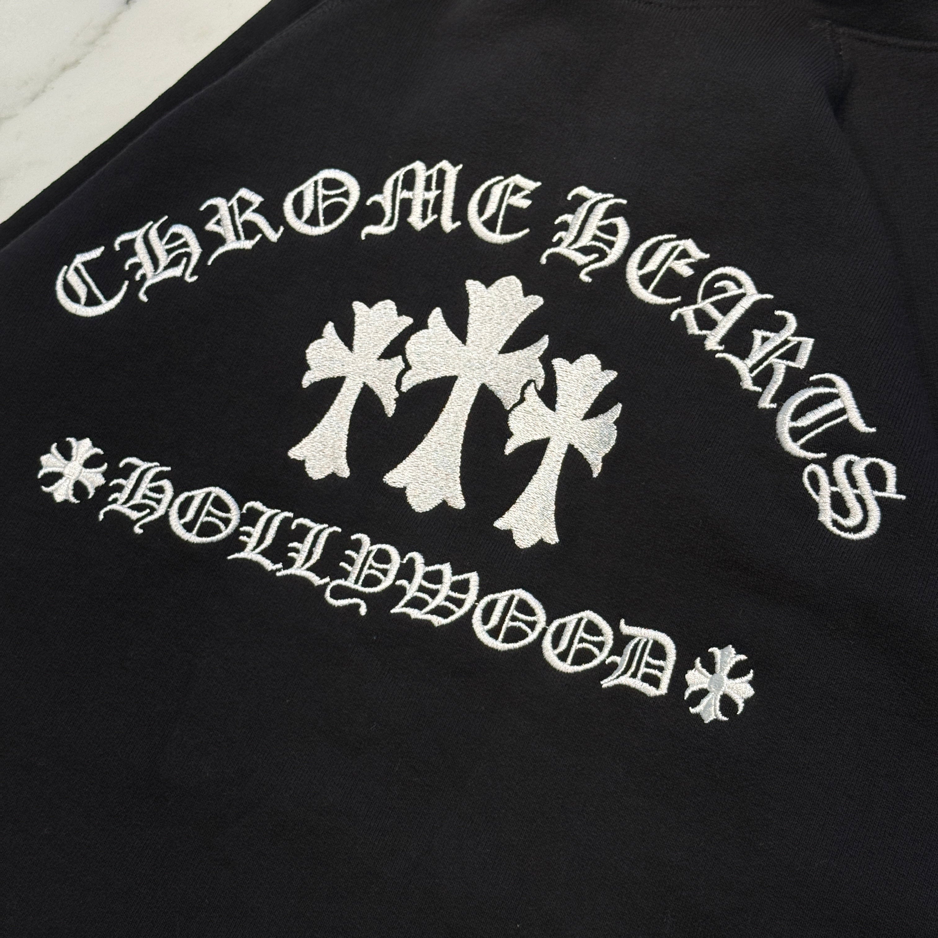 CHROME HEARTS King Taco 3 Cemetery Cross Embroidery Zip Up Hoodie Size S クロムハーツ キングタコ 3セメタリークロス刺繍 ジップアップフーディー サイズS