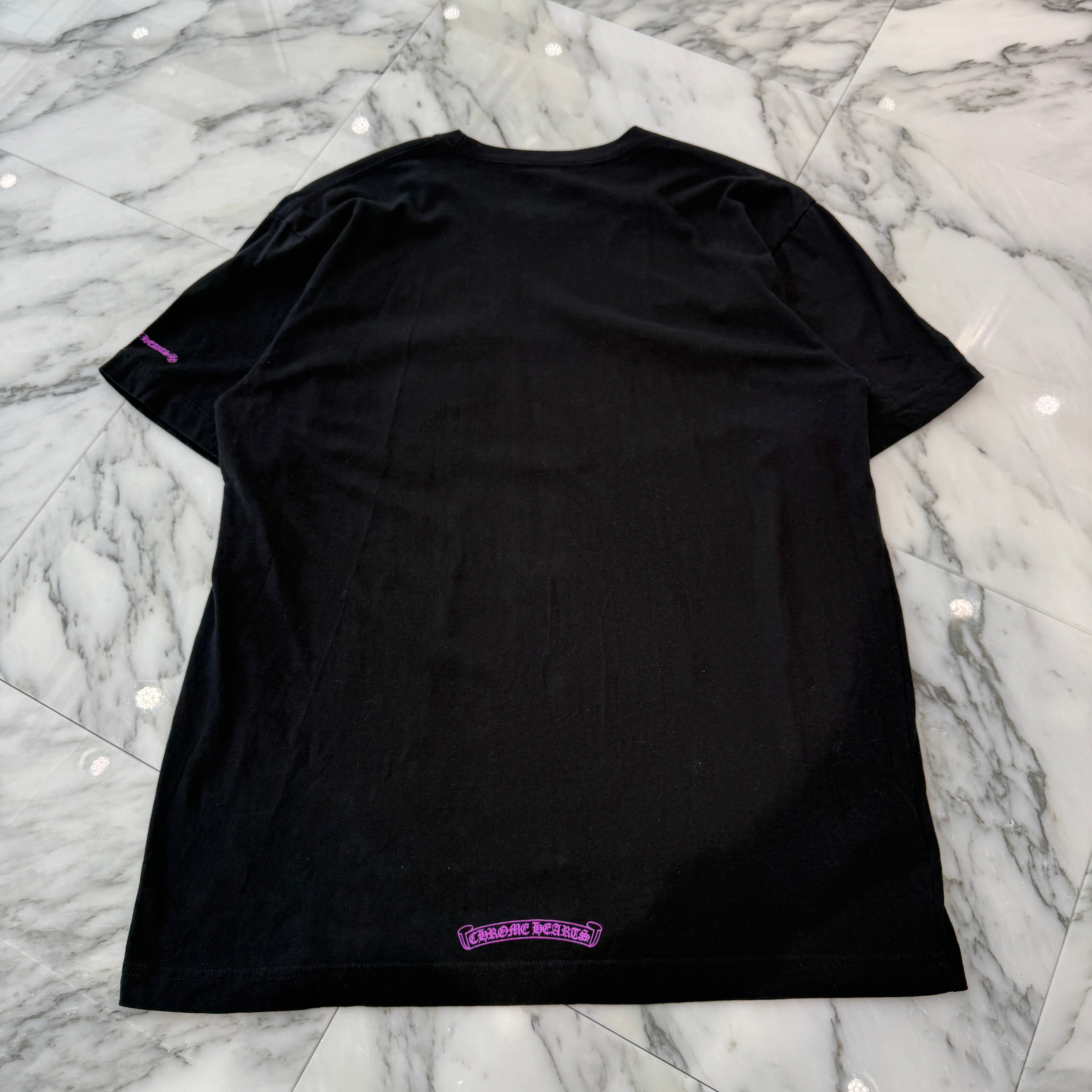 CHROME HEARTS Old English Purple Neck Logo Short Sleeve Tee Size L クロムハーツ オールドイングリッシュ パープルネックロゴ ショートスリーブ Tシャツ サイズＬ