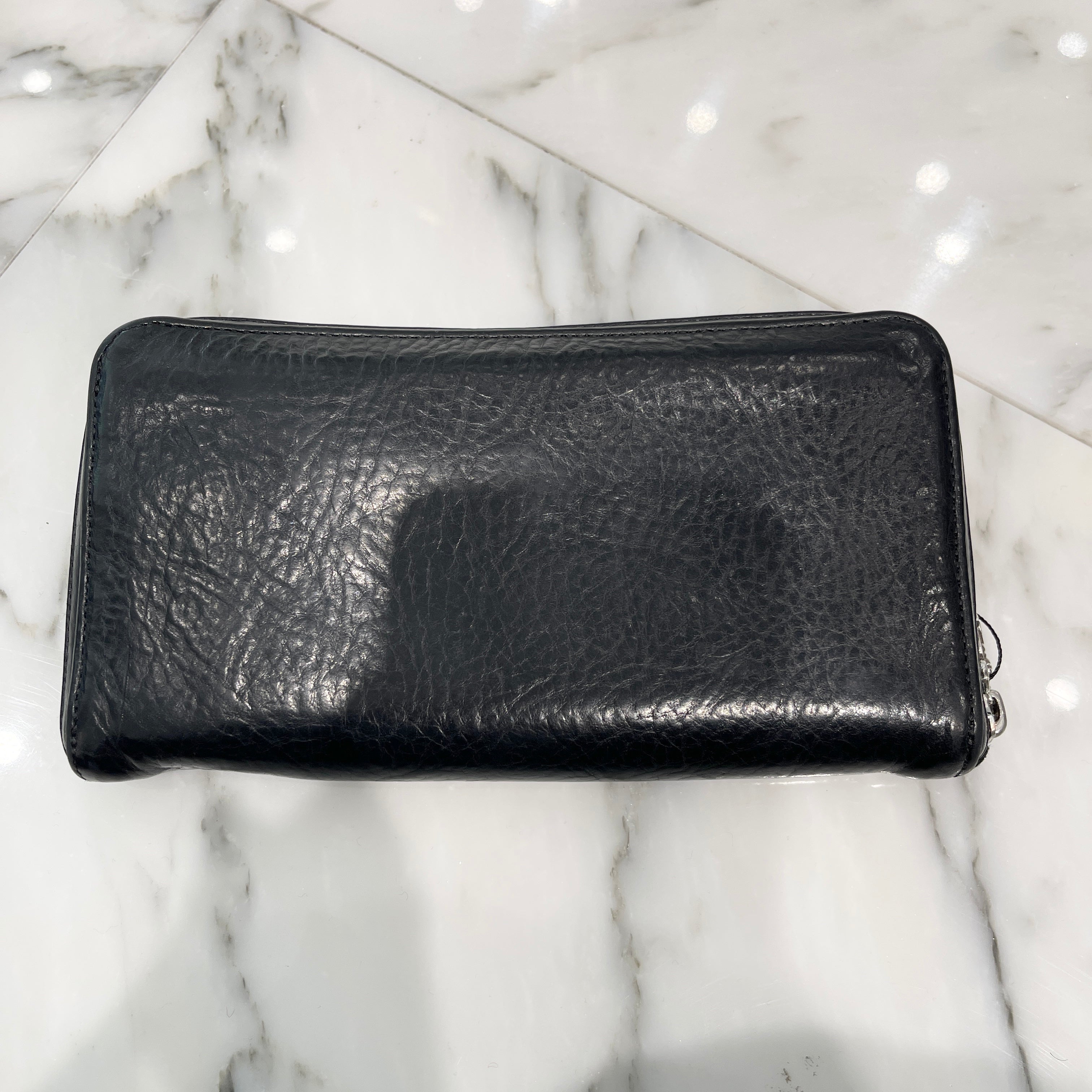 CHROME HEARTS Scroll Label REC F ZIP #2 Leather Wallet クロム