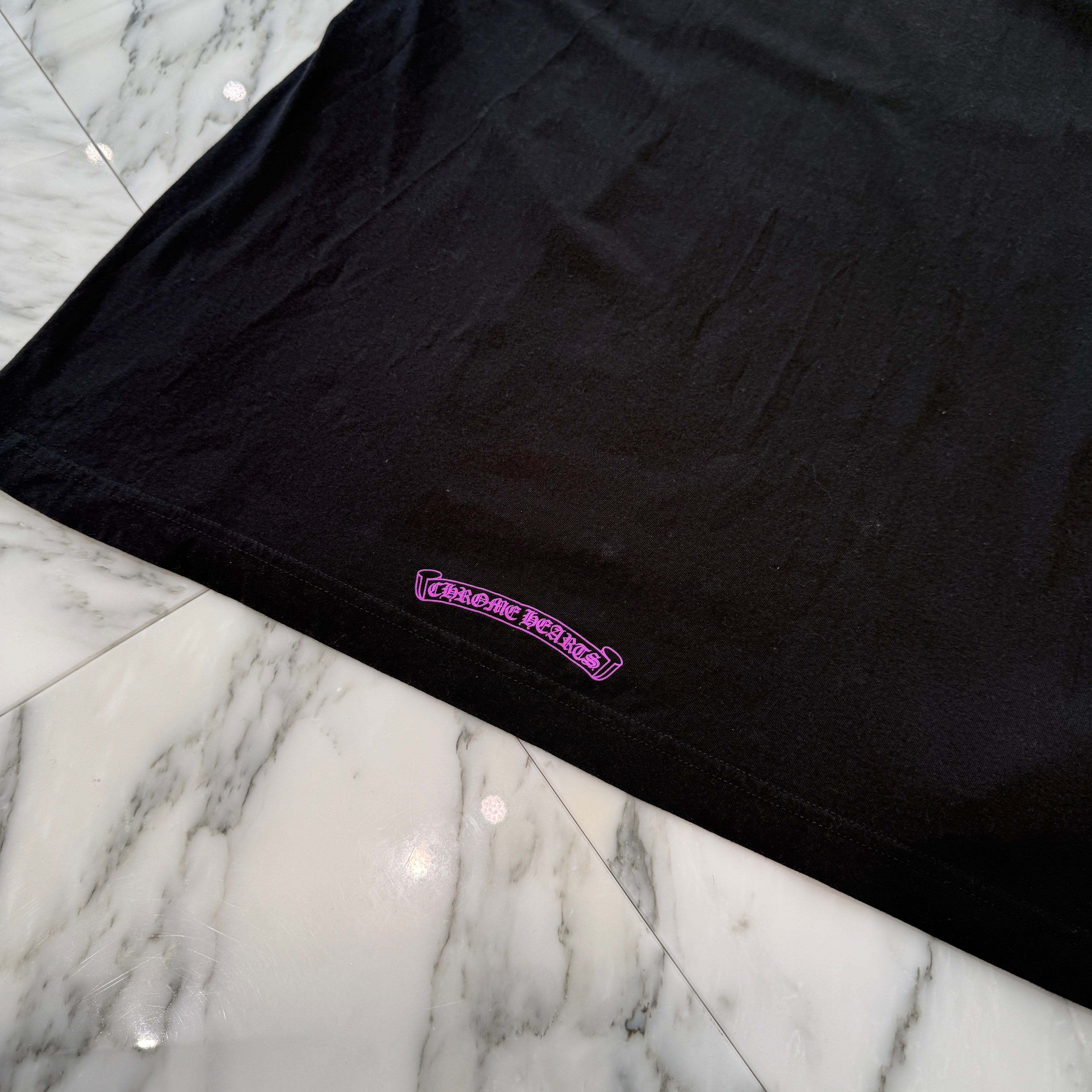 CHROME HEARTS Old English Purple Neck Logo Short Sleeve Tee Size L クロムハーツ オールドイングリッシュ パープルネックロゴ ショートスリーブ Tシャツ サイズＬ