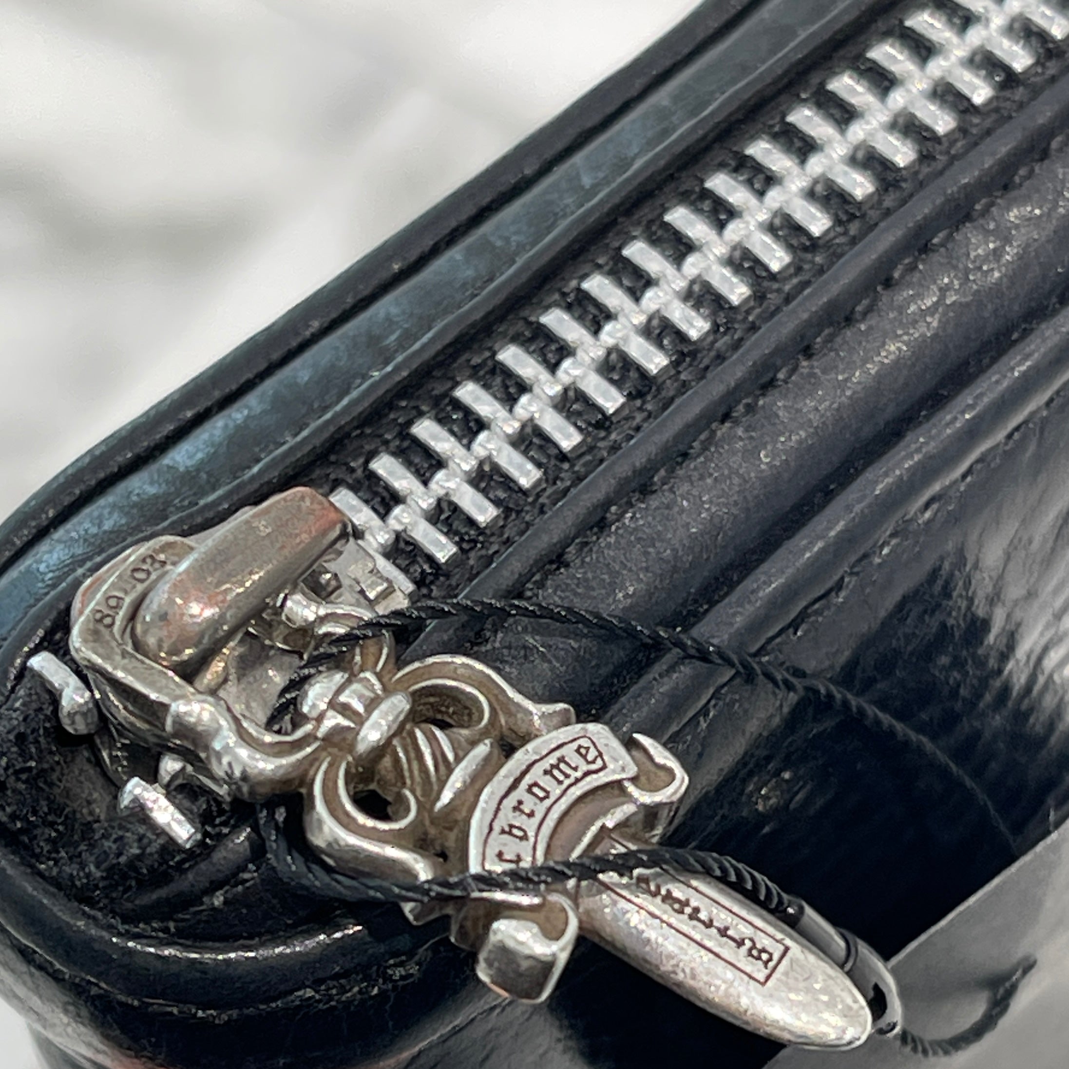 CHROME HEARTS Scroll Label REC F ZIP #2 Leather Wallet クロム