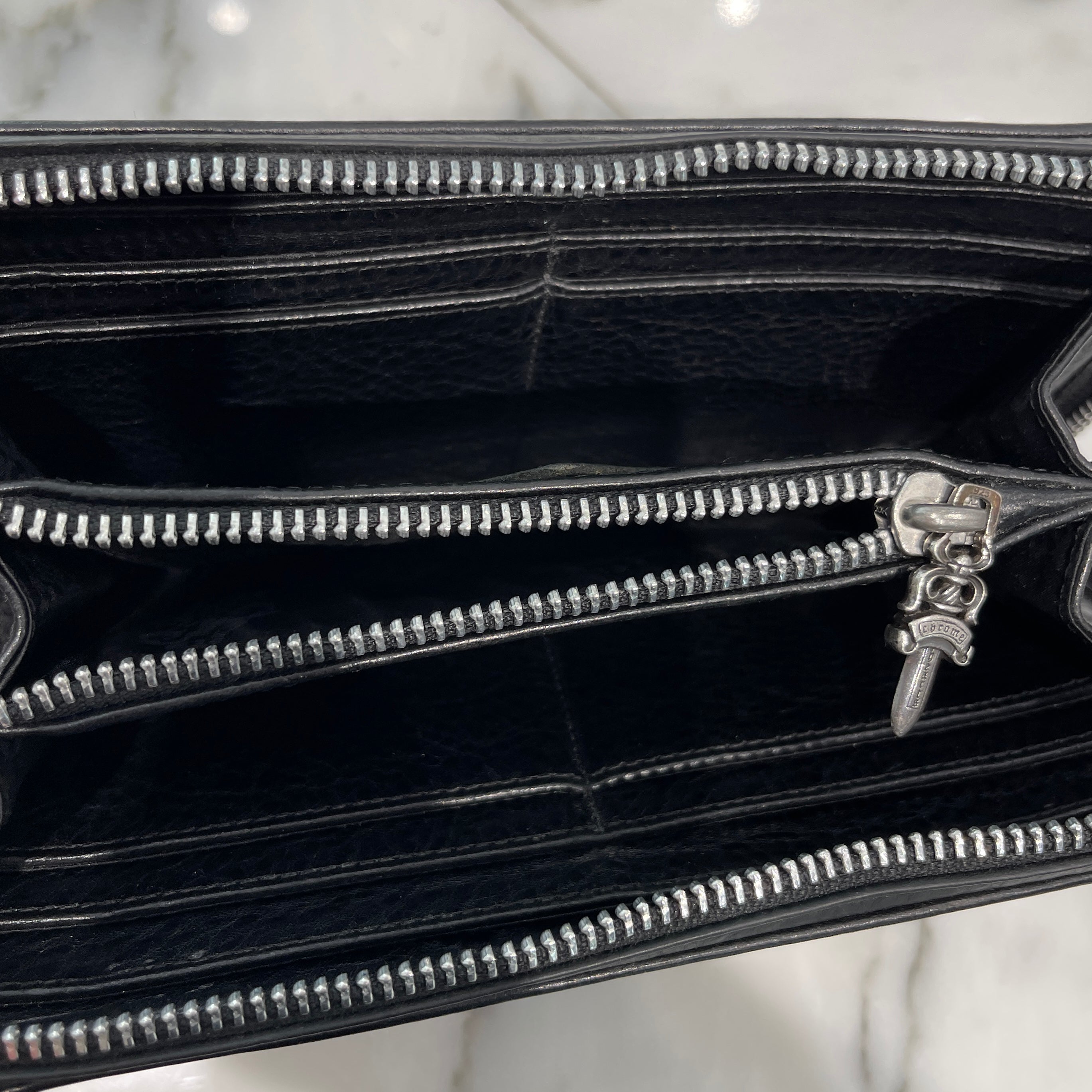 CHROME HEARTS Scroll Label REC F ZIP #2 Leather Wallet クロムハーツ スクロールラベル レック F ジップ #2 レザー ウォレット